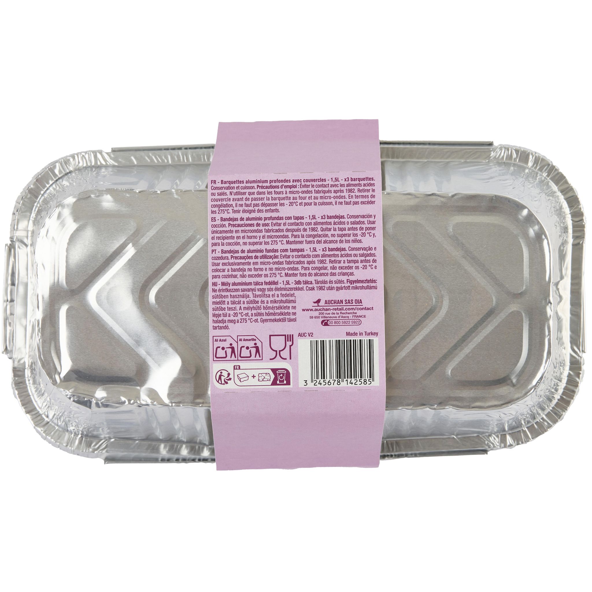 Voir la diapositive 4 : AUCHAN Moules aluminium spécial cake 1,5L x3