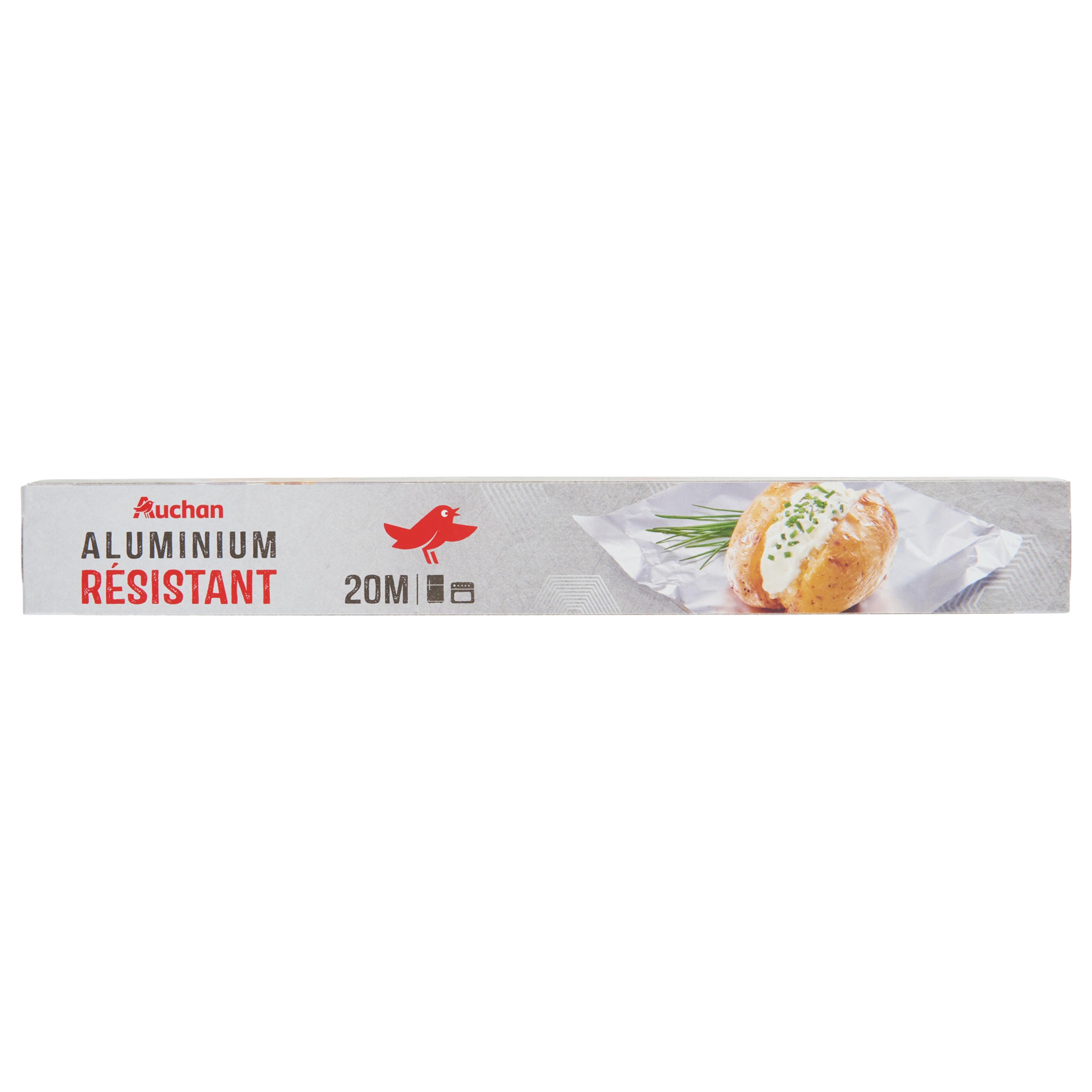 Voir la diapositive 2 : AUCHAN Papier aluminium résistant 20m 1 rouleau