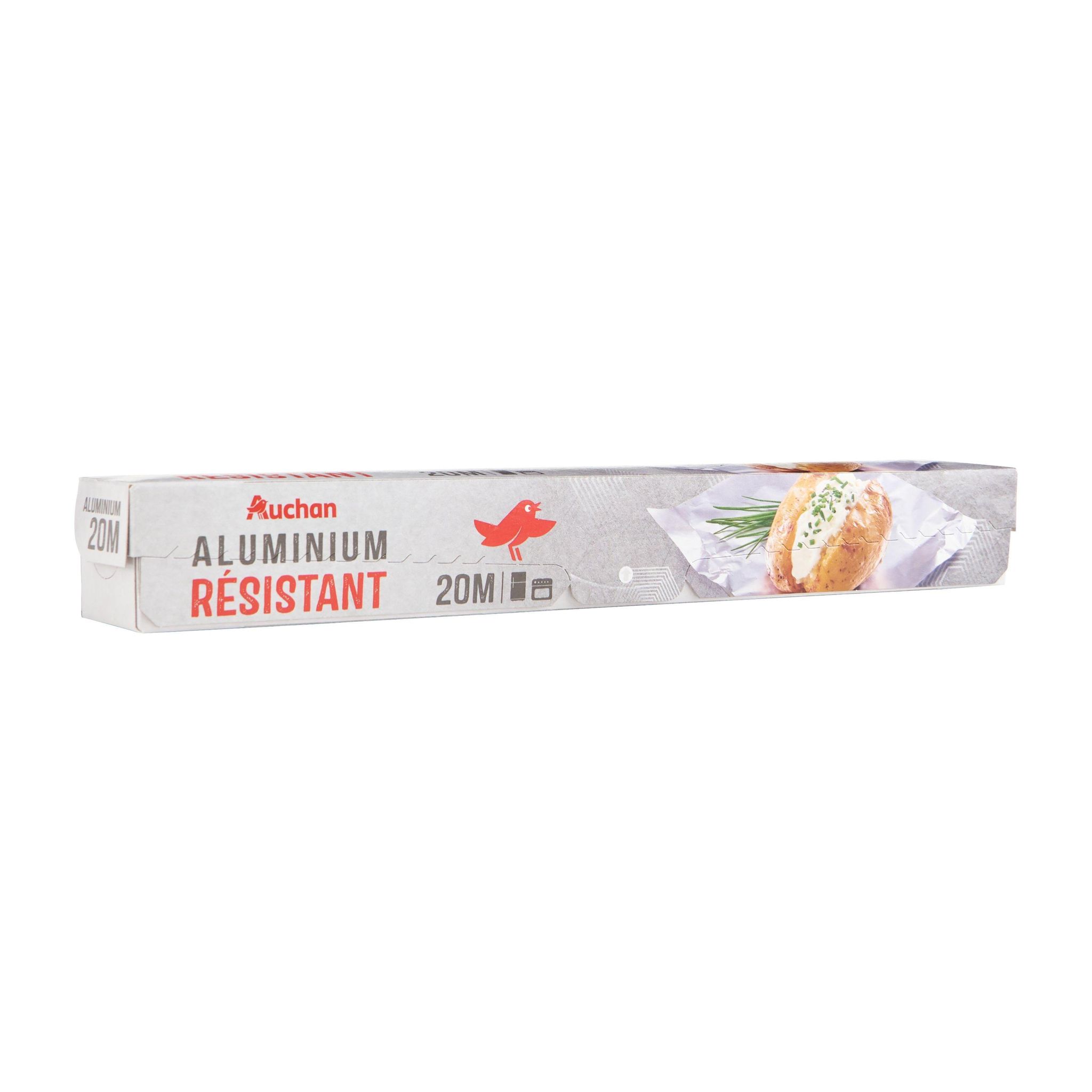 Voir la diapositive 2 : AUCHAN Papier aluminium résistant 20m 1 rouleau