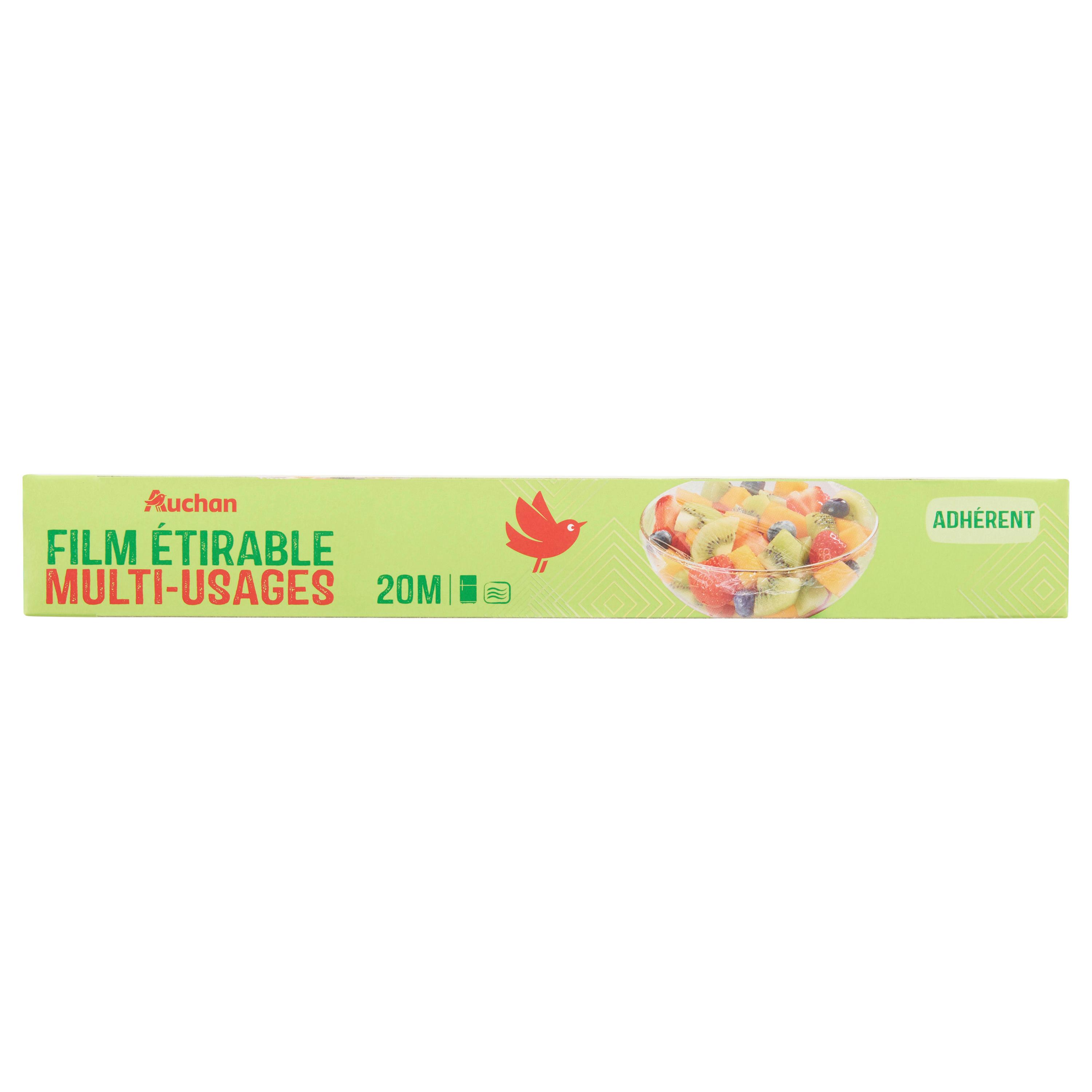 Voir la diapositive 2 : AUCHAN Film alimentaire étirable 20m 1 rouleau
