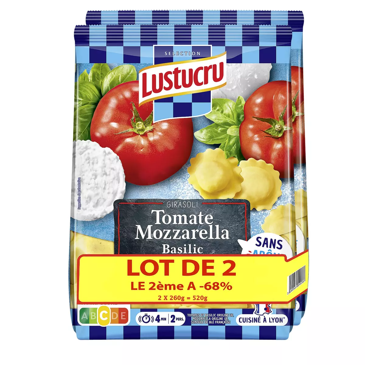 LUSTUCRU Girasoli cuisinés aux tomates mozzarella et basilic -68% sur le 2ème 2x260g