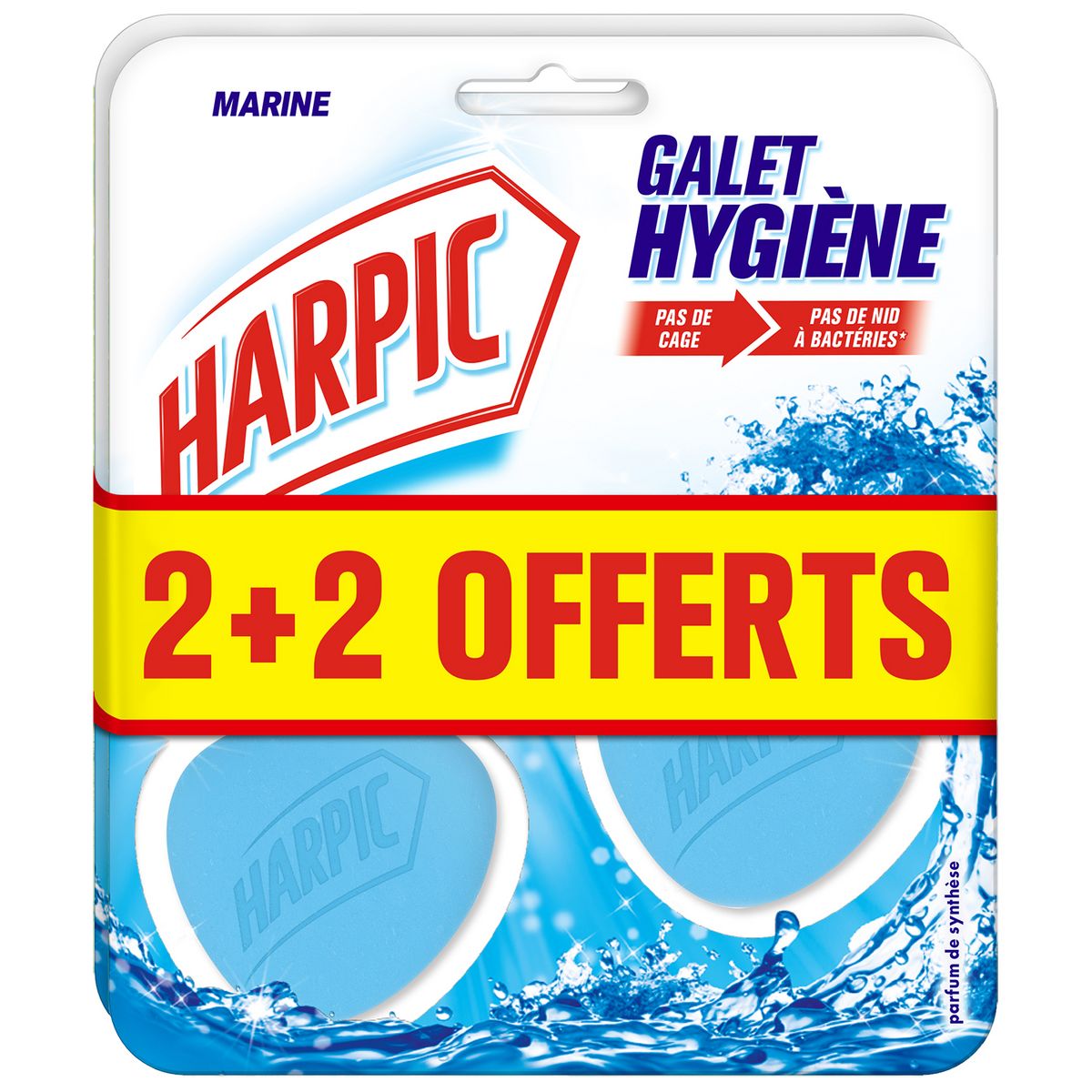 HARPIC Harpic bloc cuvette galet Hygiène Marine 2+2 GRT 2 blocs + 2 offerts