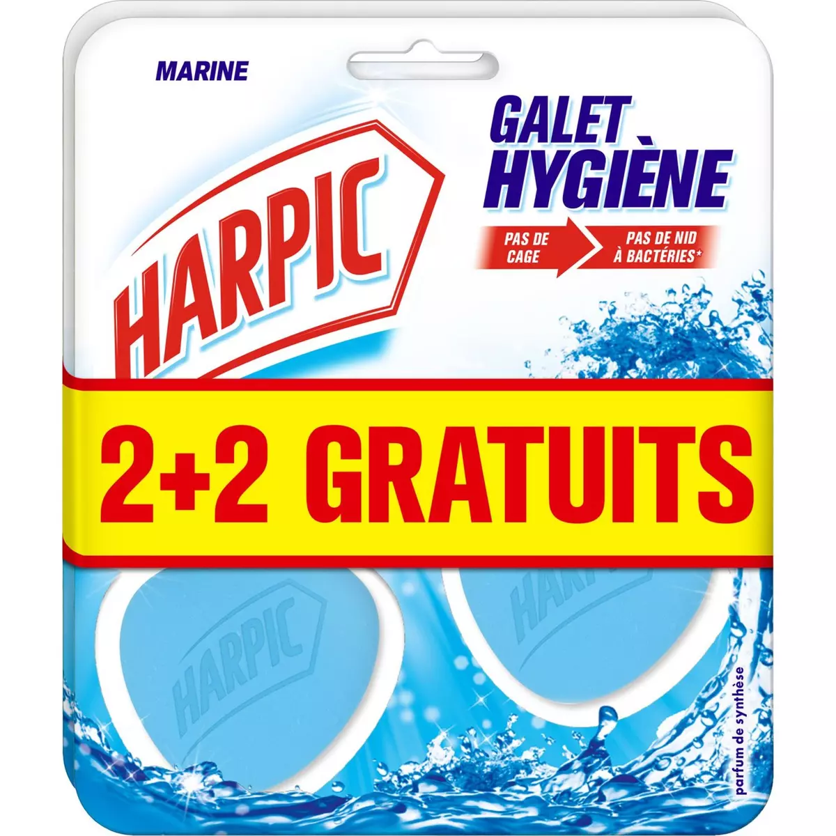 HARPIC Harpic bloc cuvette galet Hygiène Marine 2+2 GRT 2 blocs + 2 offerts