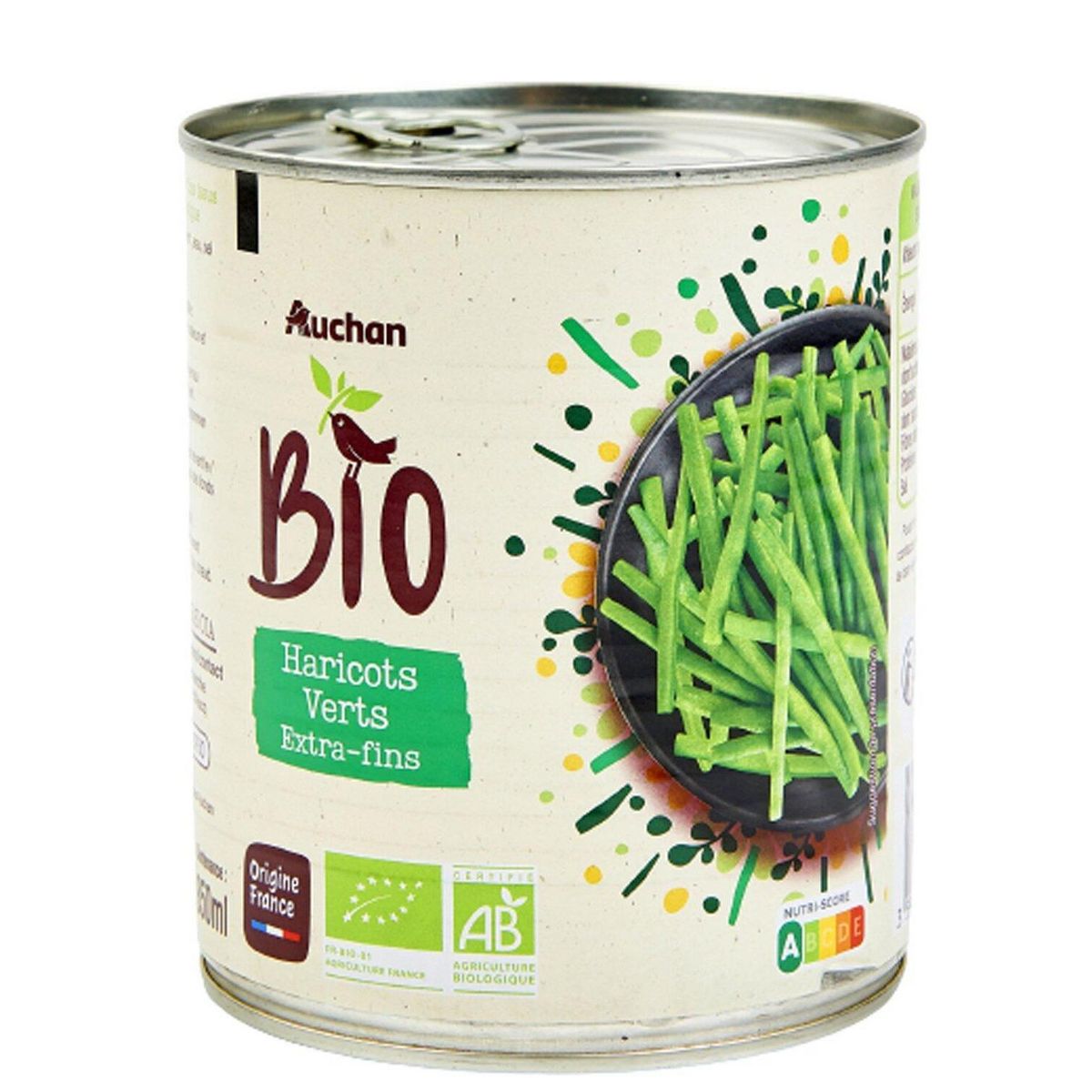 AUCHAN BIO Haricots verts extra-fins 440g