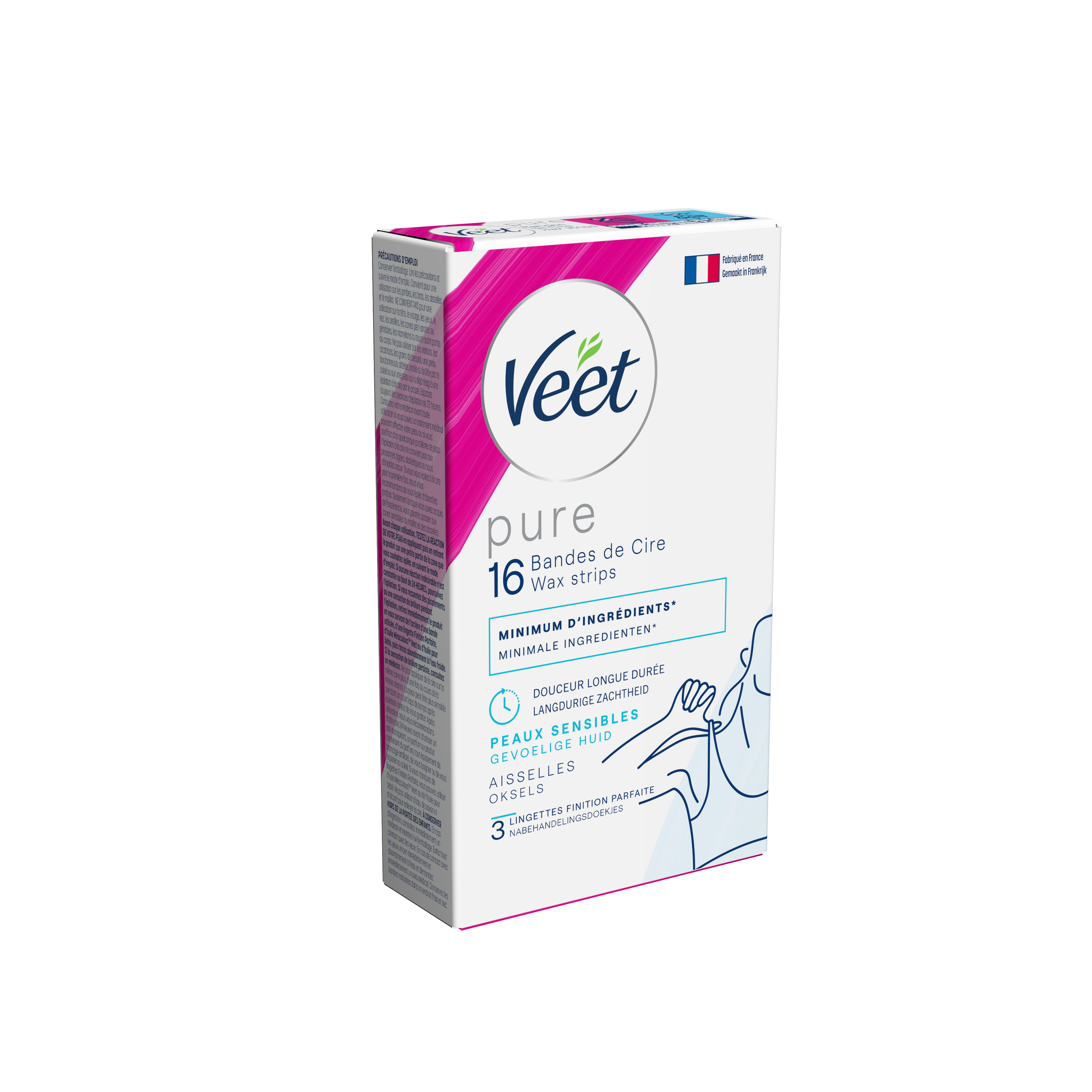 VEET Minima Bandes de cire Easy-Gel pour aisselles 16 pièces
