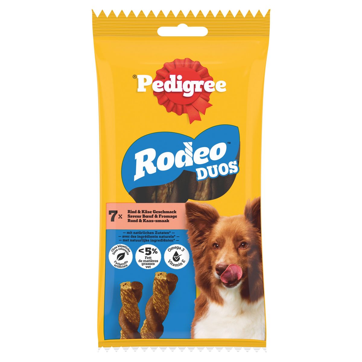 PEDIGREE Rodeo duos Friandises saveurs boeuf et fromage pour chien 7 pièces 123g
