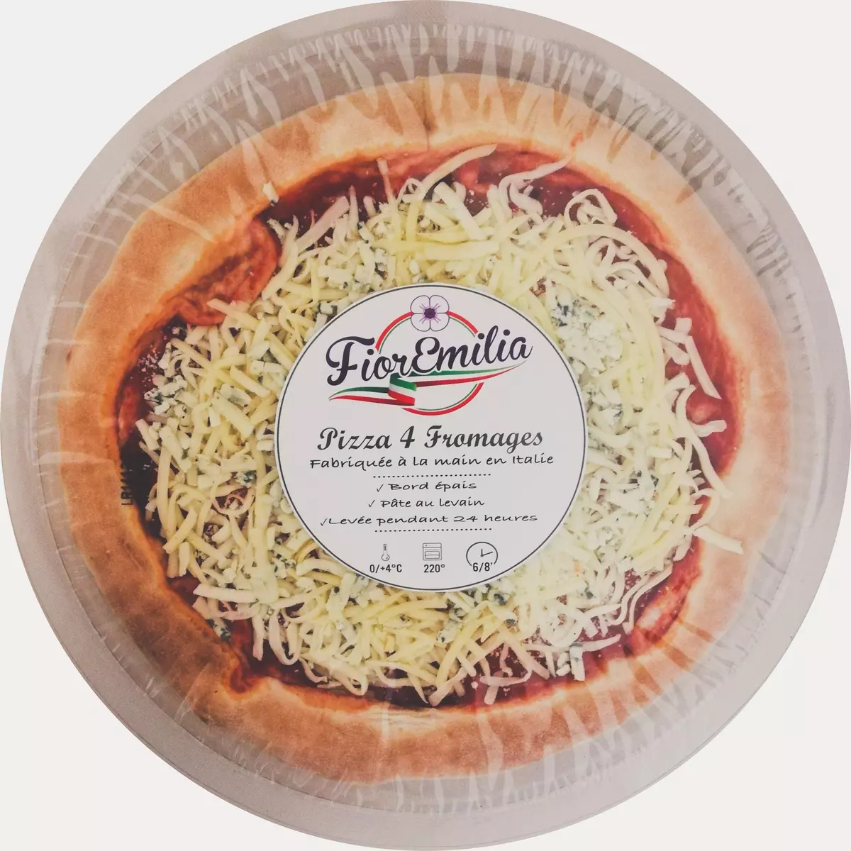 FIOREMILIA Pizza 4 fromages fabriquée à la main en Italie 400g