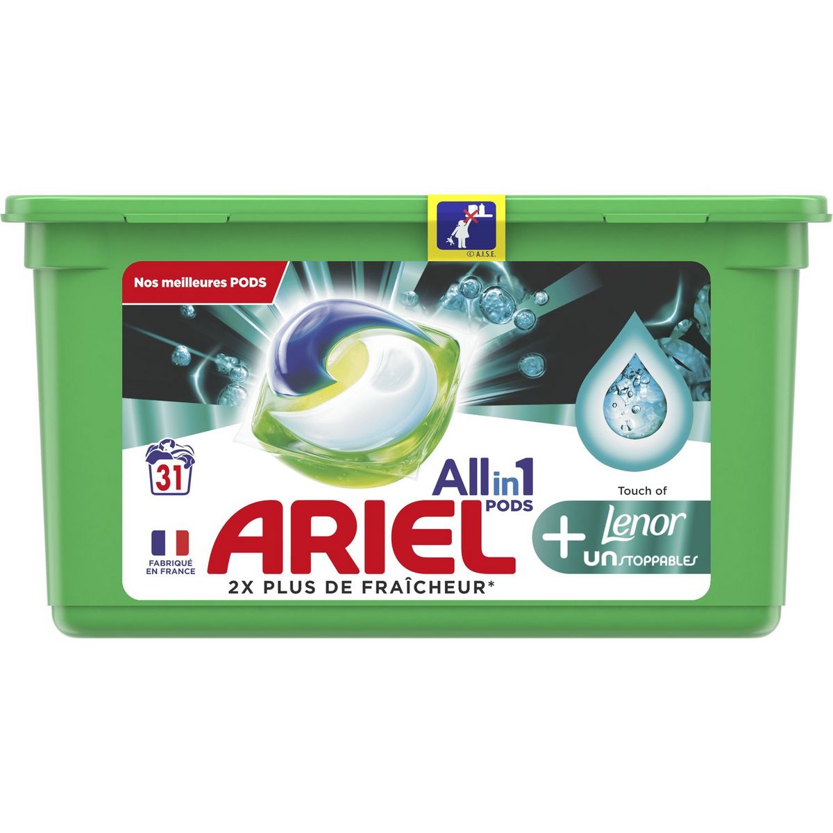 ARIEL Pods lessive capsules écodoses Lenor unstoppables 31 capsules