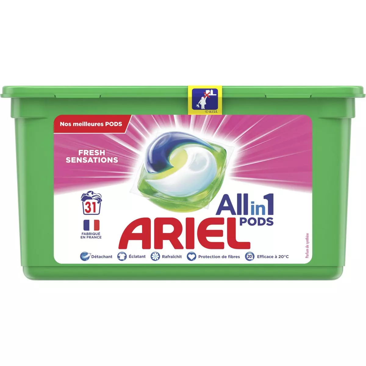 ARIEL Pods Lessive éco dose fresh pink 31 capsules