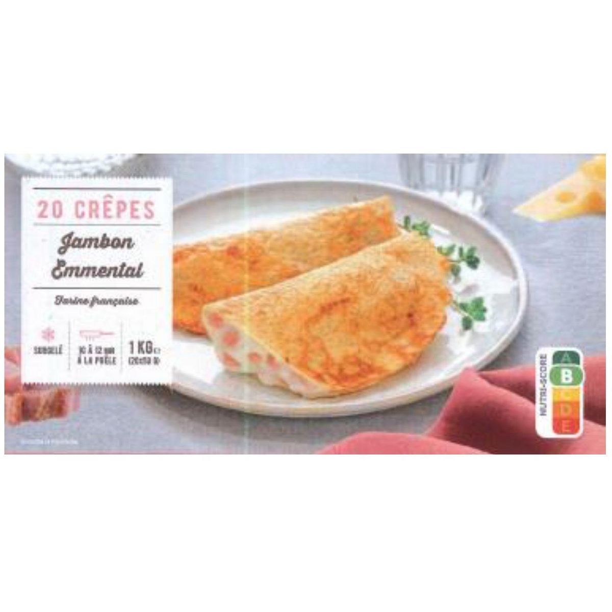 Crêpes jambon emmental 20 crêpes 20x50g