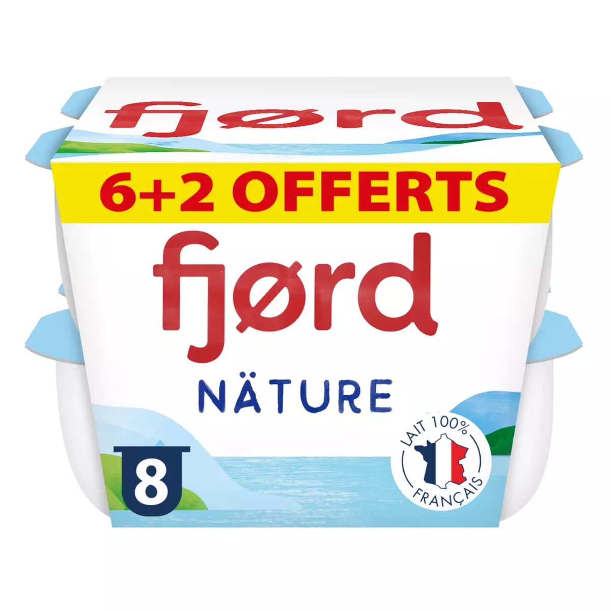 FJORD Yaourt fromage blanc crémeux nature 6+2 offerts 8x125g