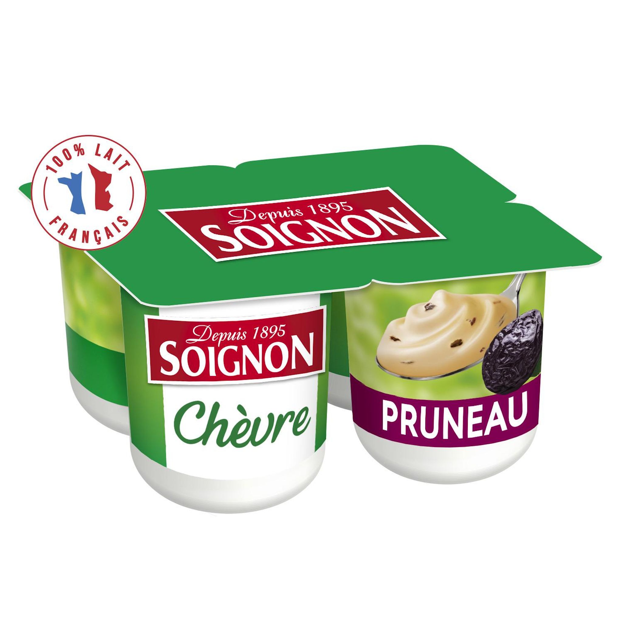 SOIGNON Yaourt aux pruneaux au lait de chèvre 4x125g