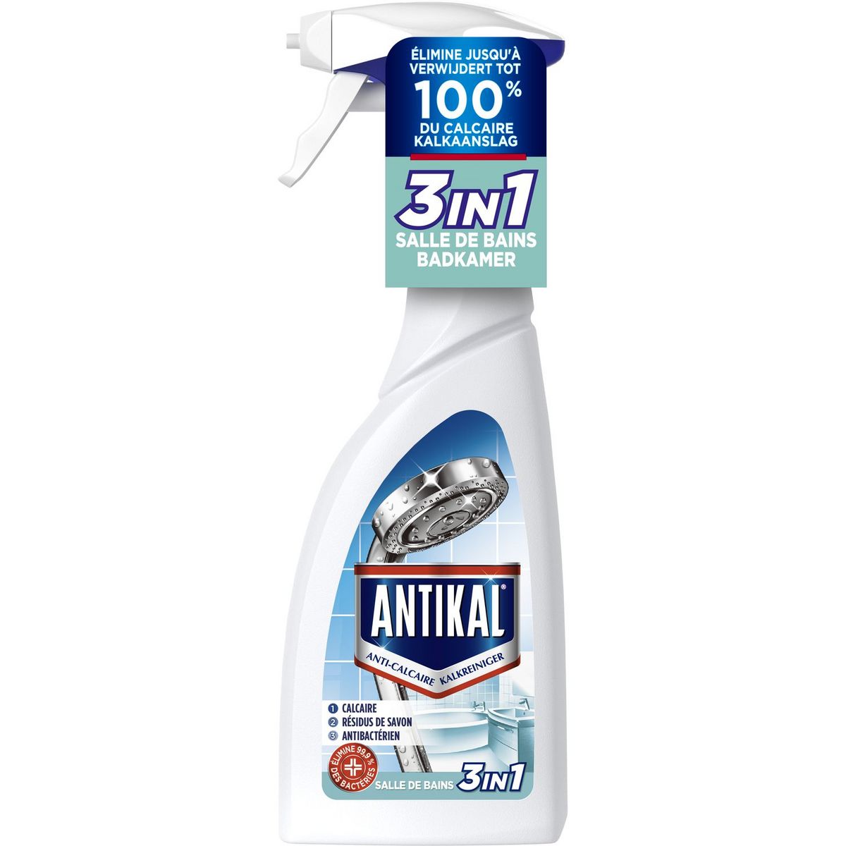 ANTIKAL Spray anti-calcaire 3en1 salle de bain 500ml