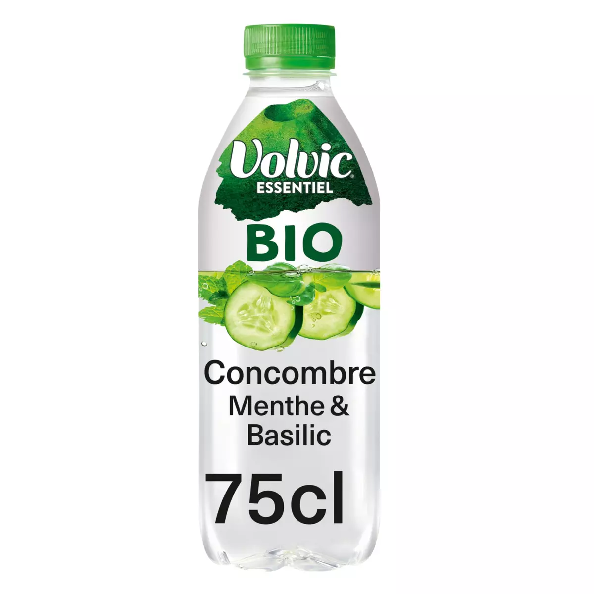 VOLVIC Eau aromatisée concombre menthe basilic bio 75cl