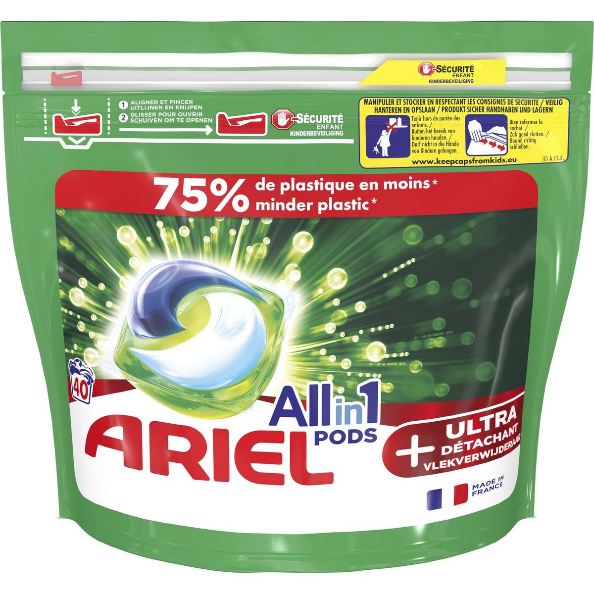 ARIEL Allin1 Pods Lessive en capsules ultra détachant 40 capsules