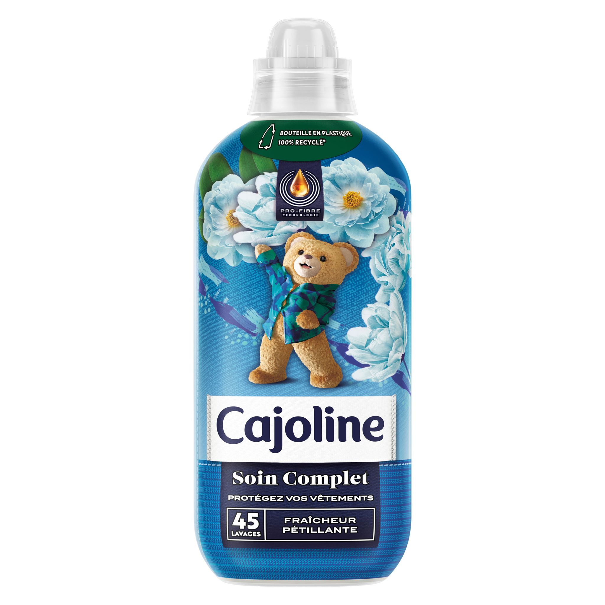 Voir la diapositive 2 : CAJOLINE Adoucissant liquide concentré Fraîcheur pétillante 45 lavages 1,125ml