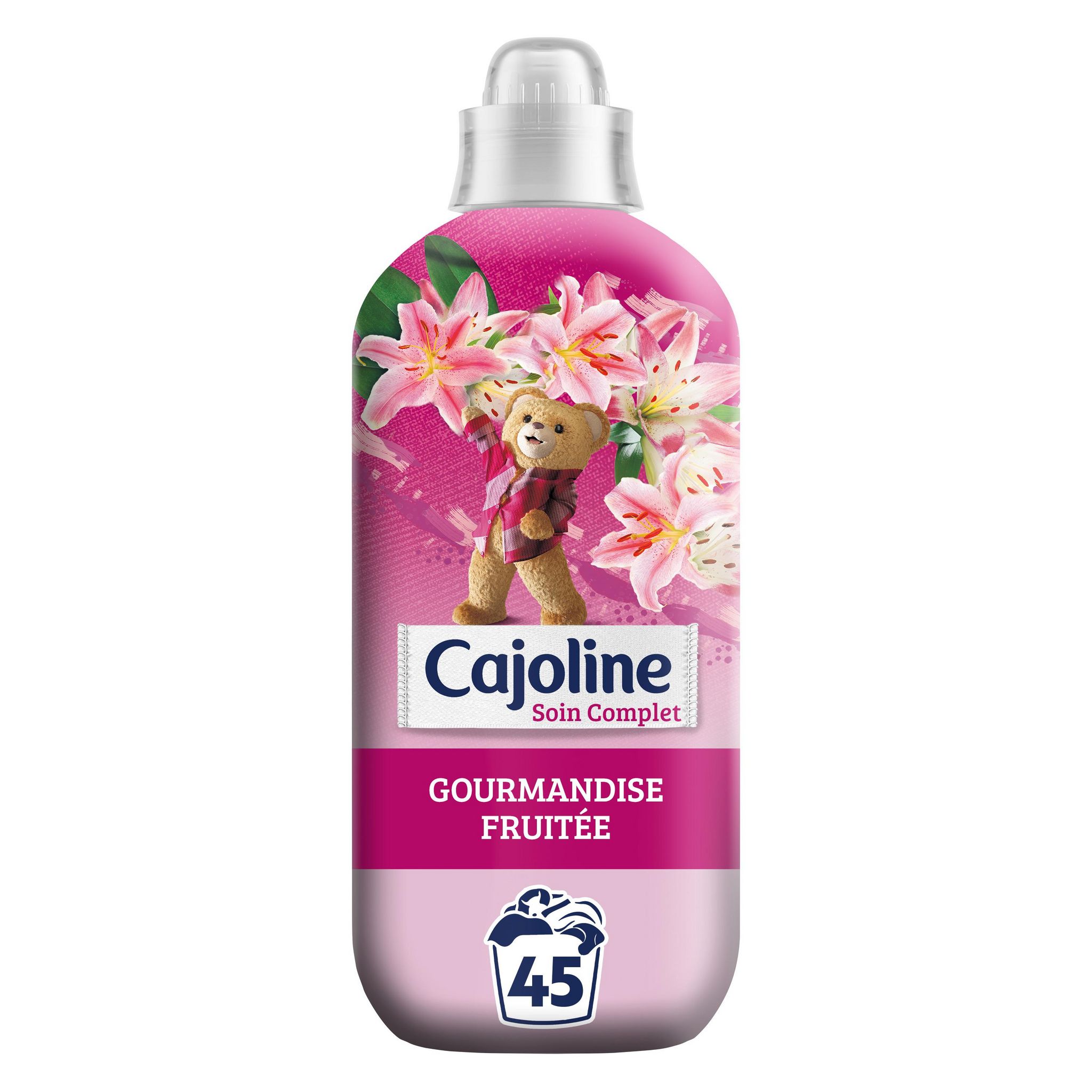 Voir la diapositive 2 : CAJOLINE Adoucissant liquide gourmandise fruitée 45 lavages 1,125ml
