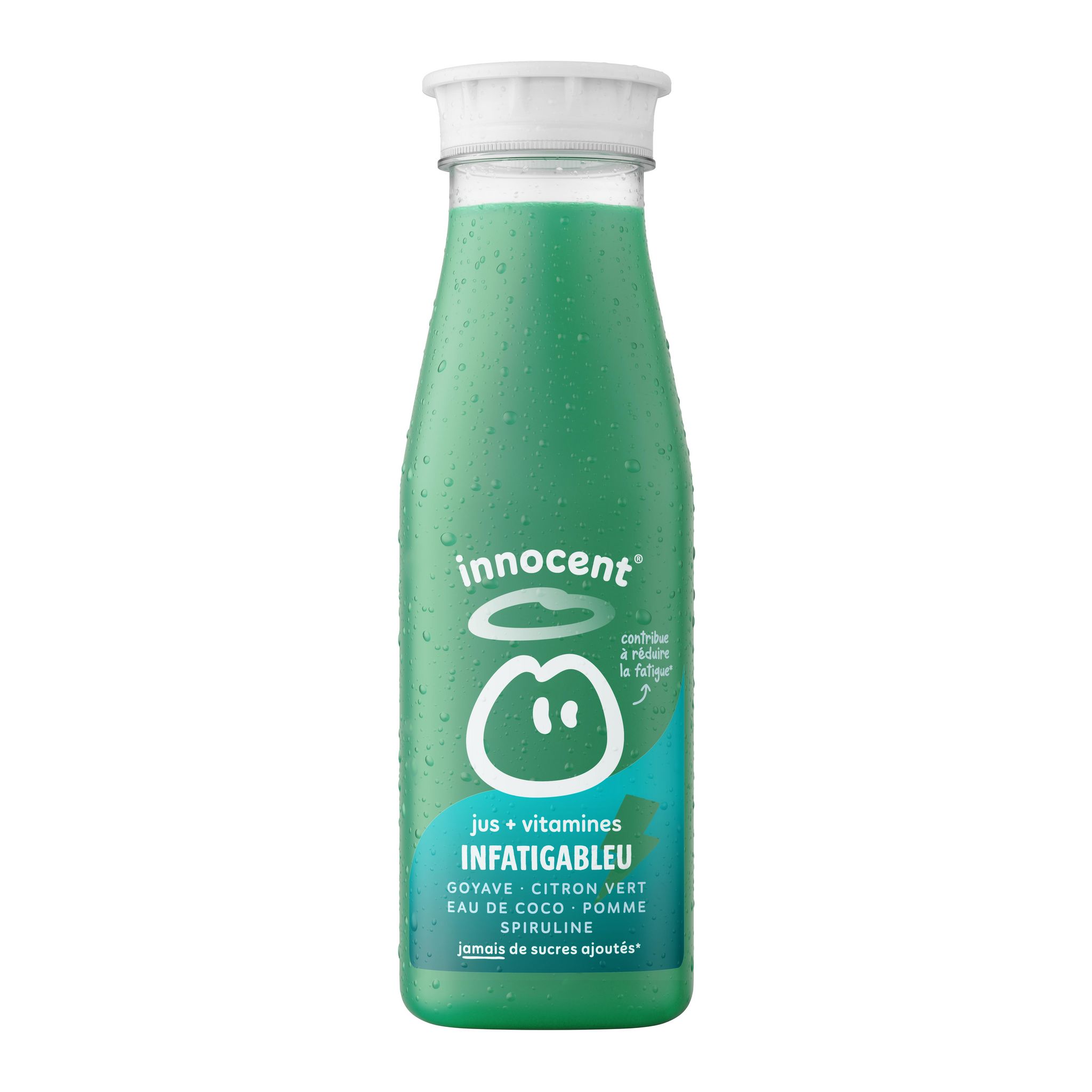 Voir la diapositive 2 : INNOCENT Jus multifruit Fa-bu-bleu goyave citron vert pomme eau de coco spiruline 33cl