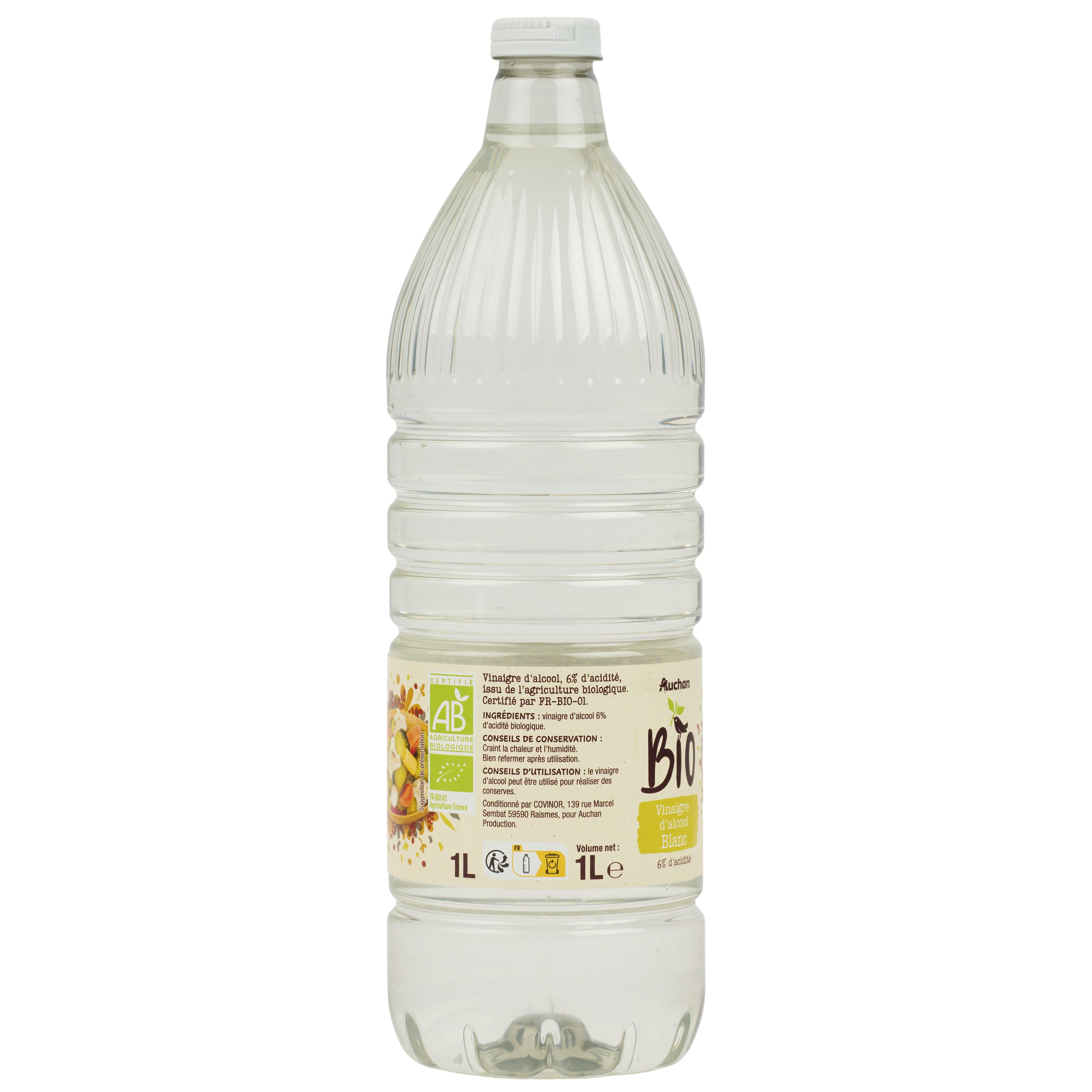 Voir la diapositive 2 : AUCHAN BIO Vinaigre d'alcool blanc 6% d'acidité 1l