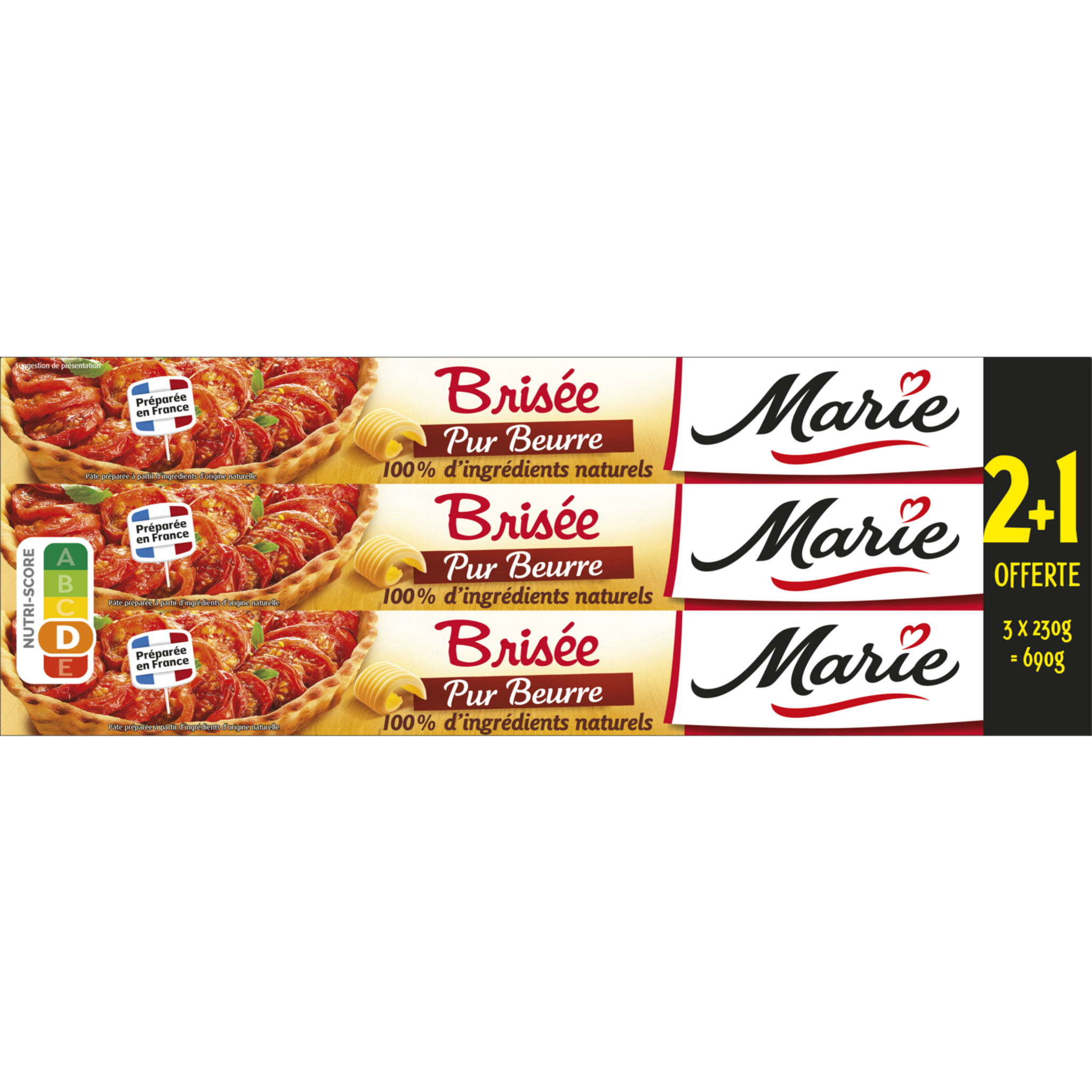 MARIE Pâte brisée pur beurre  2+1 offert 3x230g