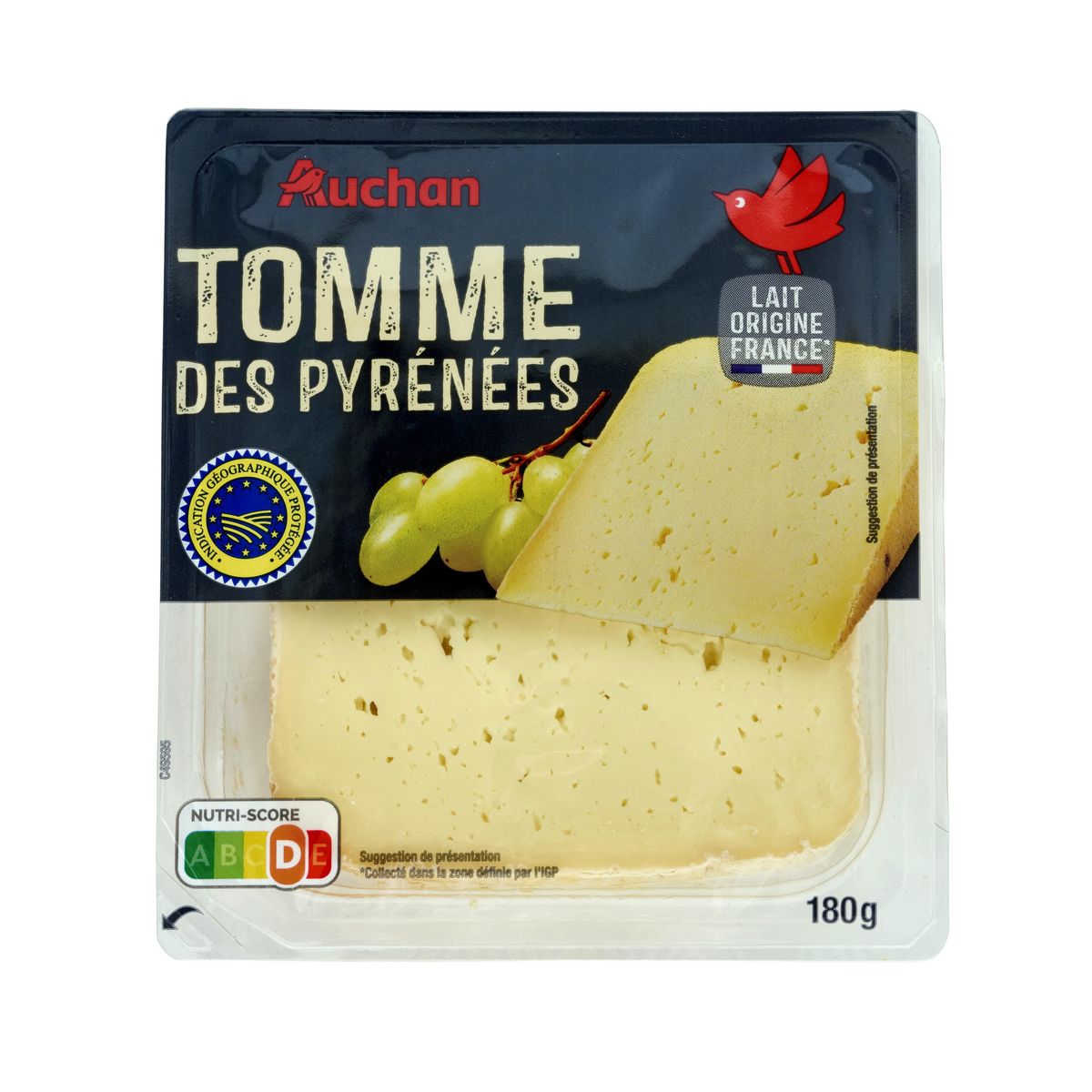 AUCHAN Tomme des Pyrénées IGP 180g