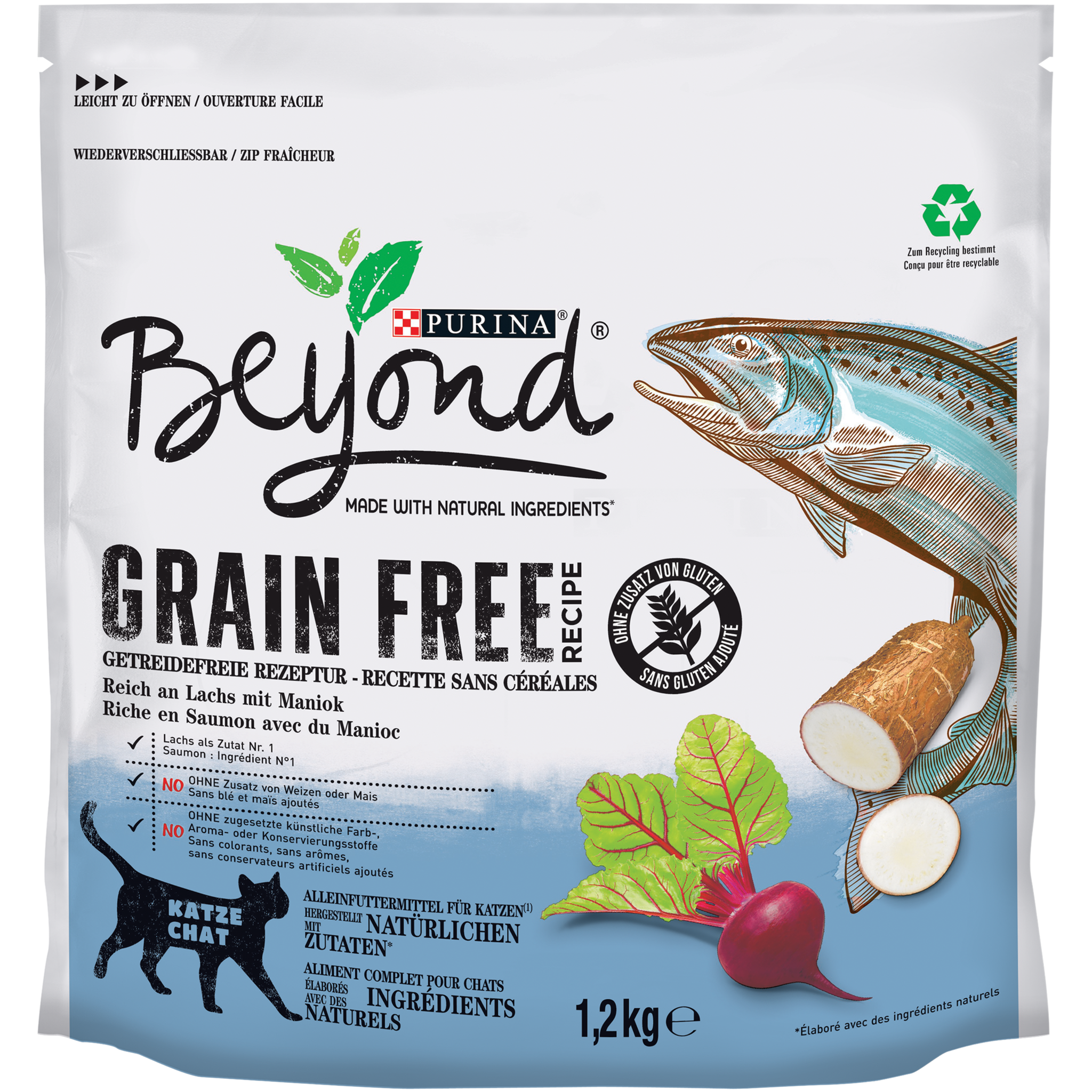 Purina One BEYOND Croquettes grain free saumon manioc pour chat