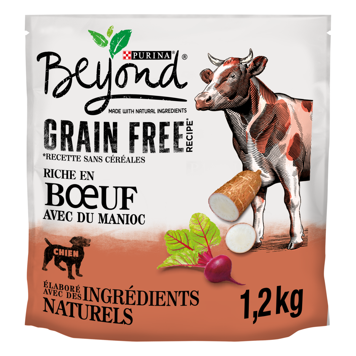 PURINA Beyond croquettes sans céréales riche en bœuf avec du manioc pour chien 1.2kg