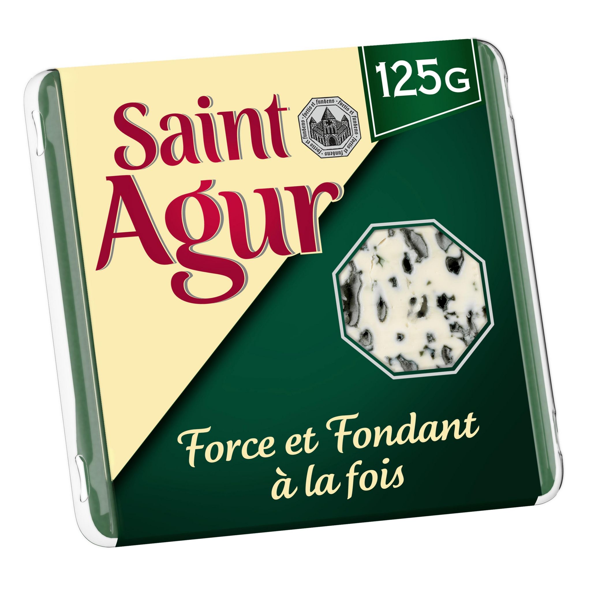 Voir la diapositive 2 : SAINT AGUR Fromage à pâte persillée 125g