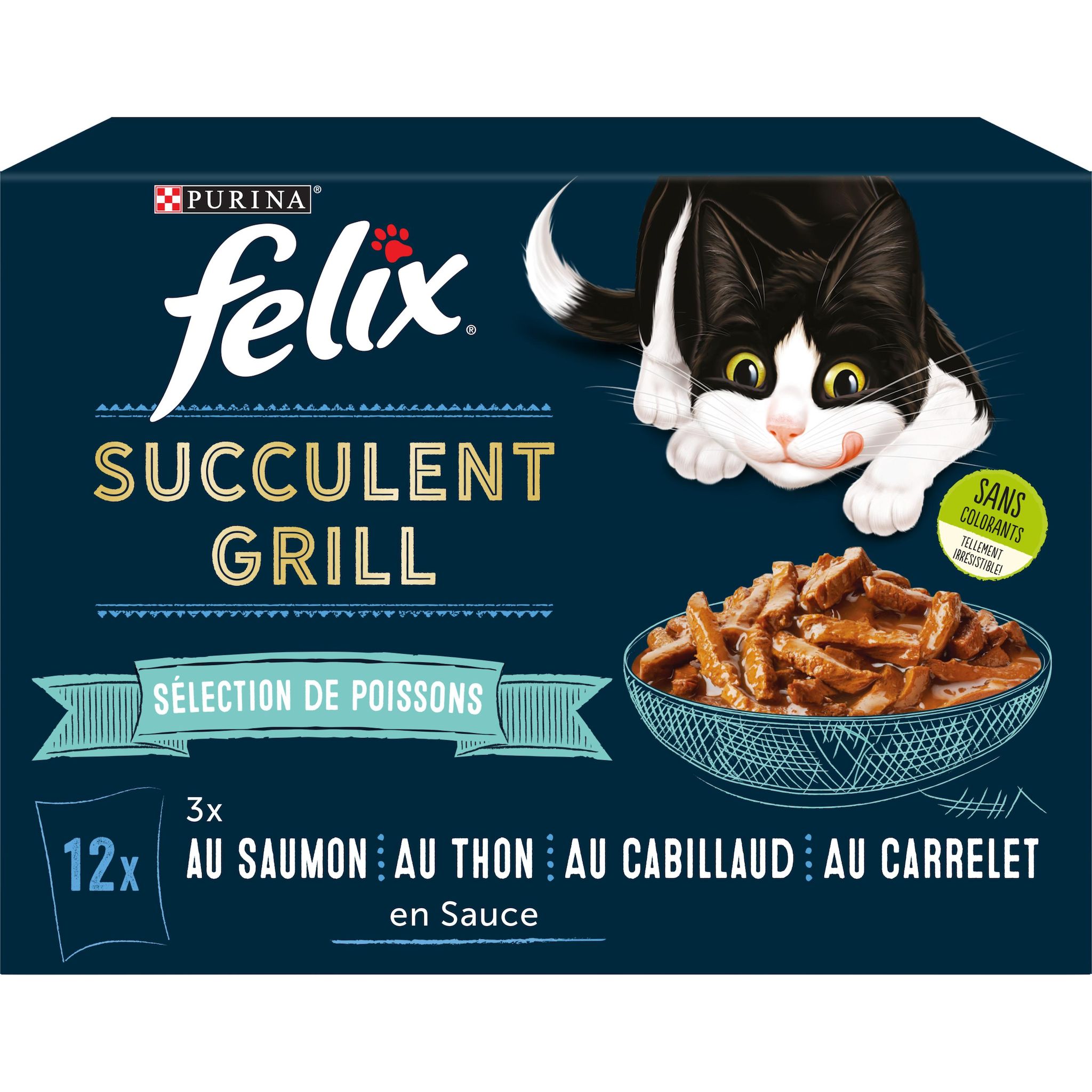 Voir la diapositive 2 : FELIX Sachet repas en sauce sélection de poissons pour chat 12 sachets 12x80g