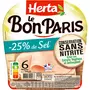 HERTA Le Bon Paris Jambon cuit supérieur tranche sel réduit sans nitrite 6 tranches 210g