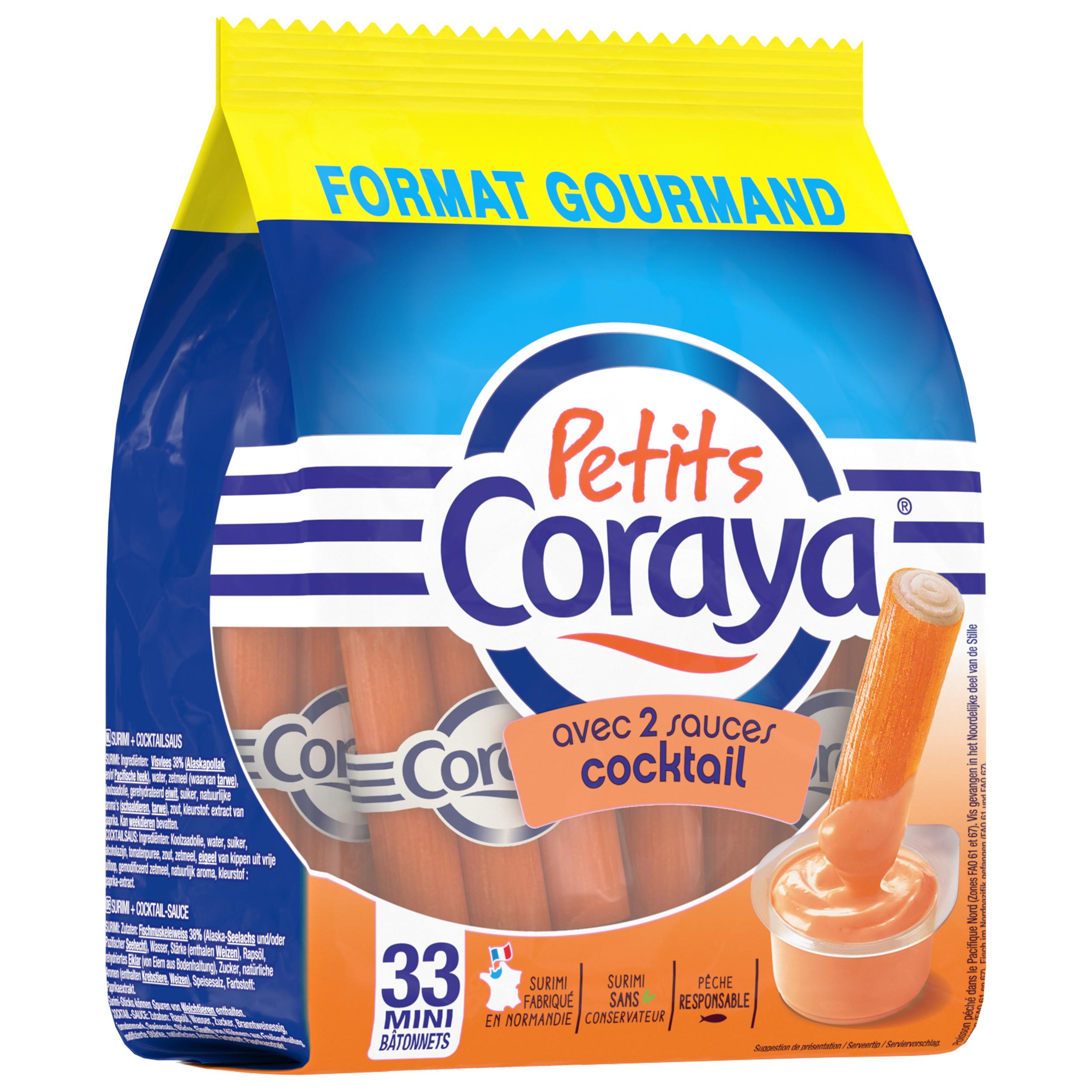 CORAYA Mini-bâtonnets avec 2 sauces cocktail 33 pièces 338g