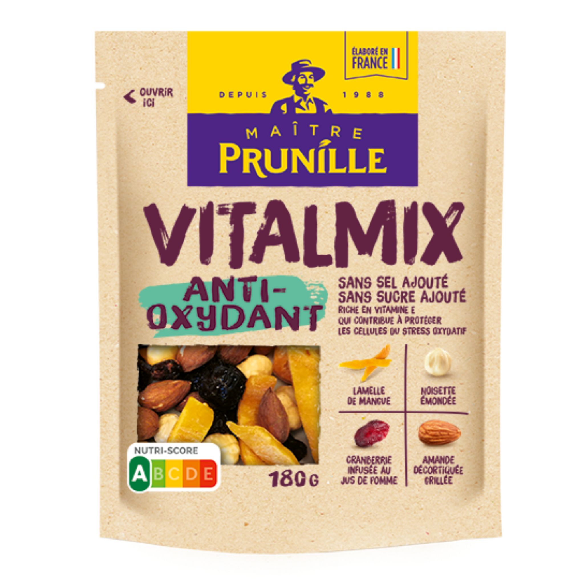 MAITRE PRUNILLE Vitalmix anti-oxydant sans sel et sucre ajouté 180g
