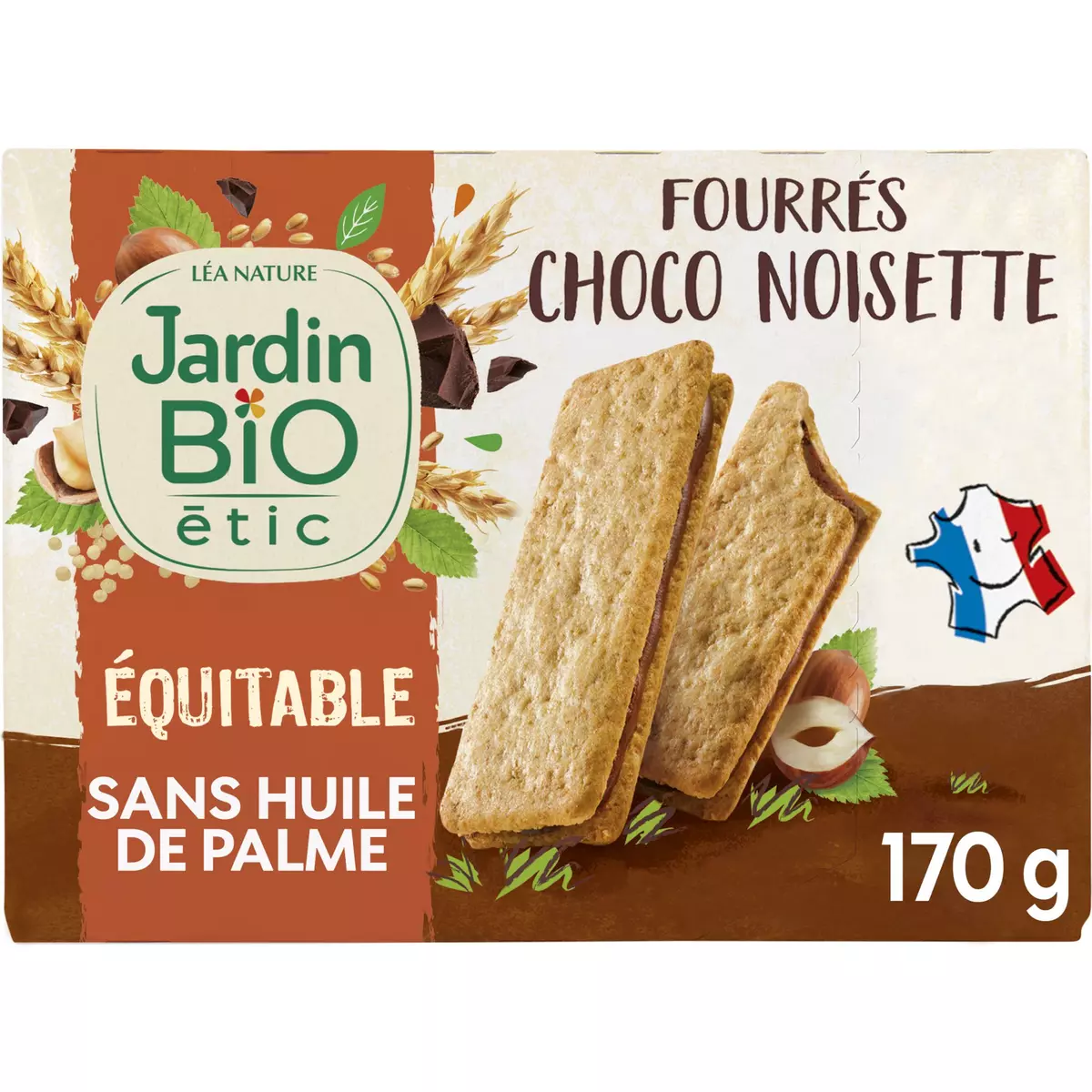 JARDIN BIO ETIC Crousti fourrés à croquer au chocolat noisettes bio 3 sachets 170g