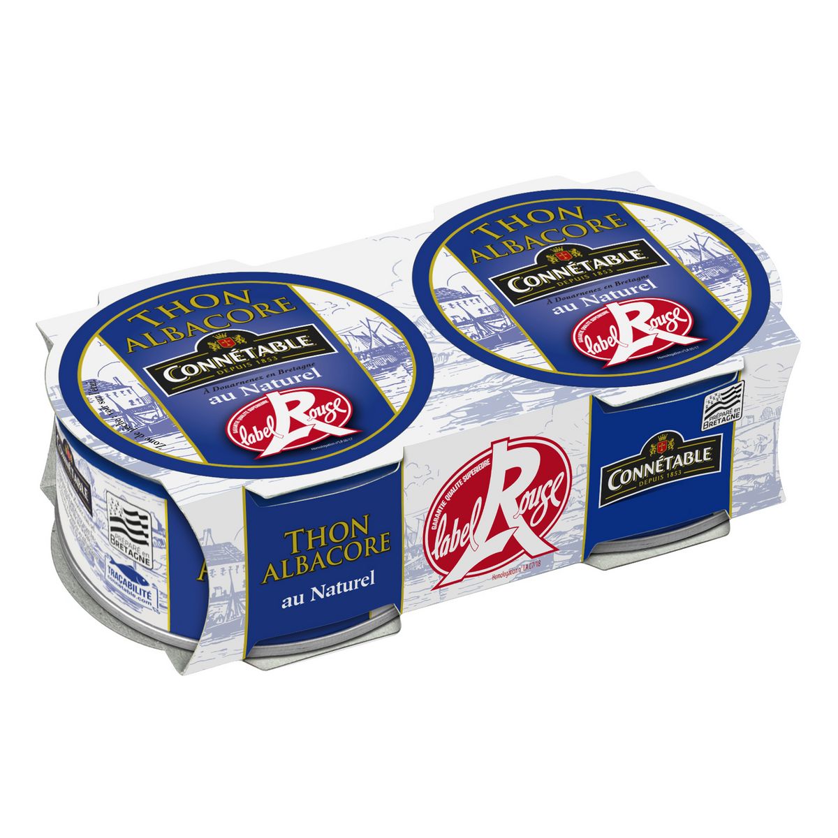 CONNETABLE Thon albacore au naturel label rouge 2x112g