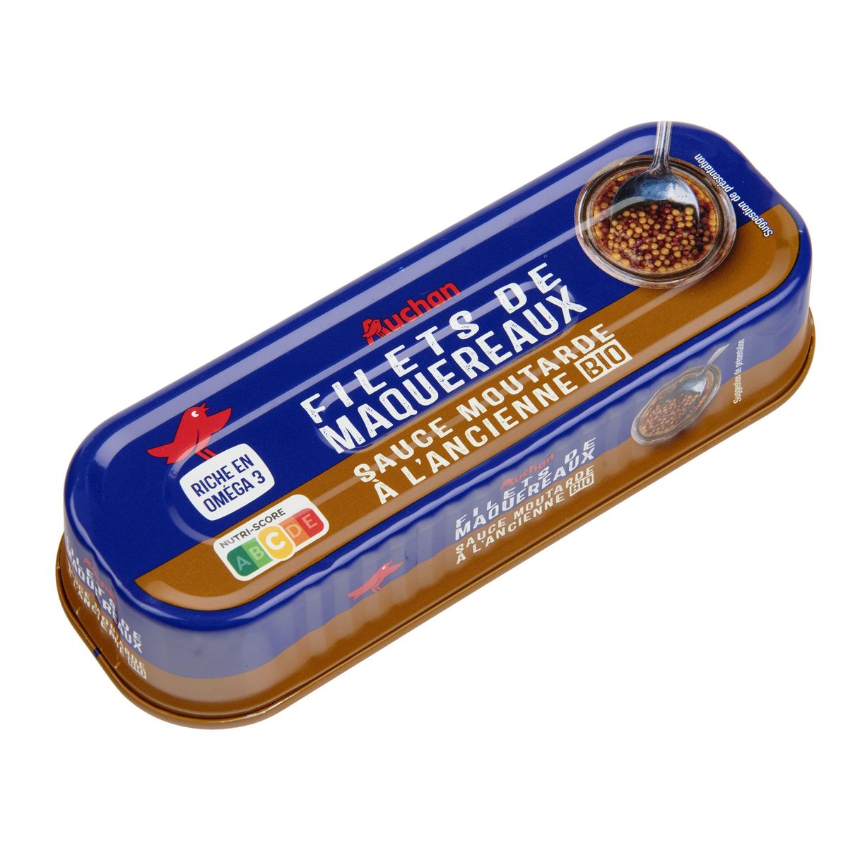 AUCHAN Filets de maquereaux à la moutarde à l'ancienne 169g