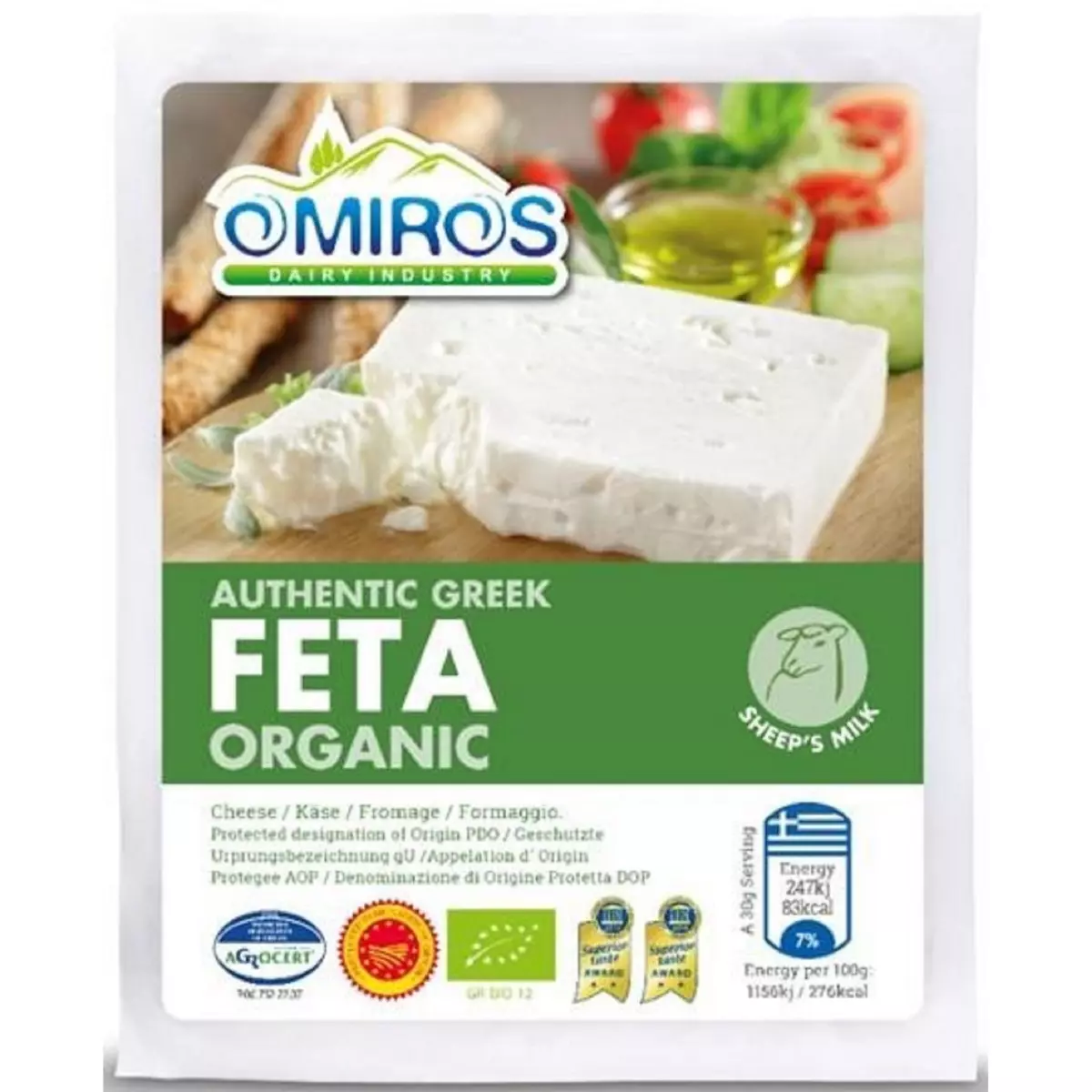 OMIROS Authentic greek Feta organic bio AOP 150g