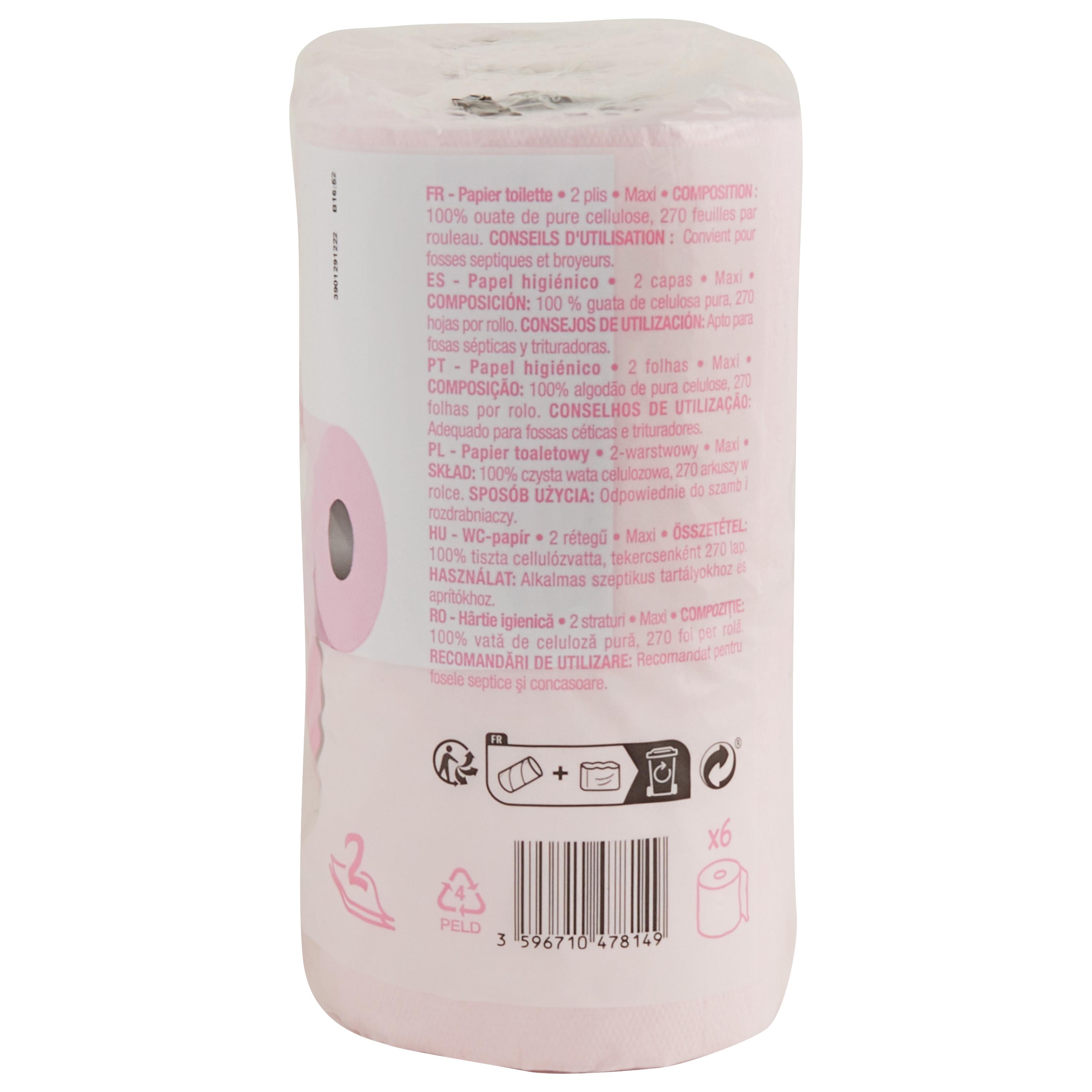 Voir la diapositive 3 : POUCE Papier toilette rose 2 épaisseurs 6 rouleaux