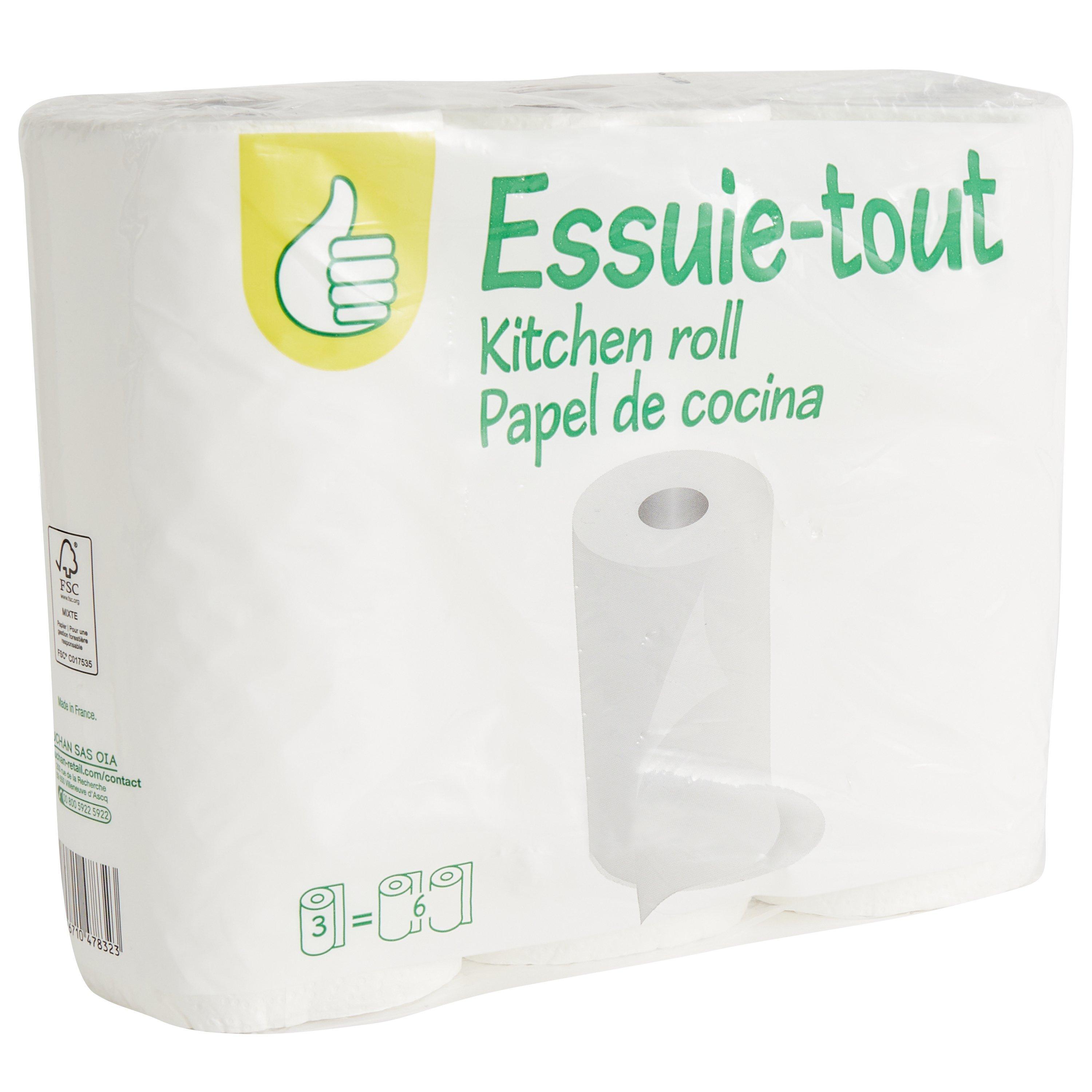 Voir la diapositive 2 : POUCE Essuie-tout compact blanc = 6 standards 3 rouleaux