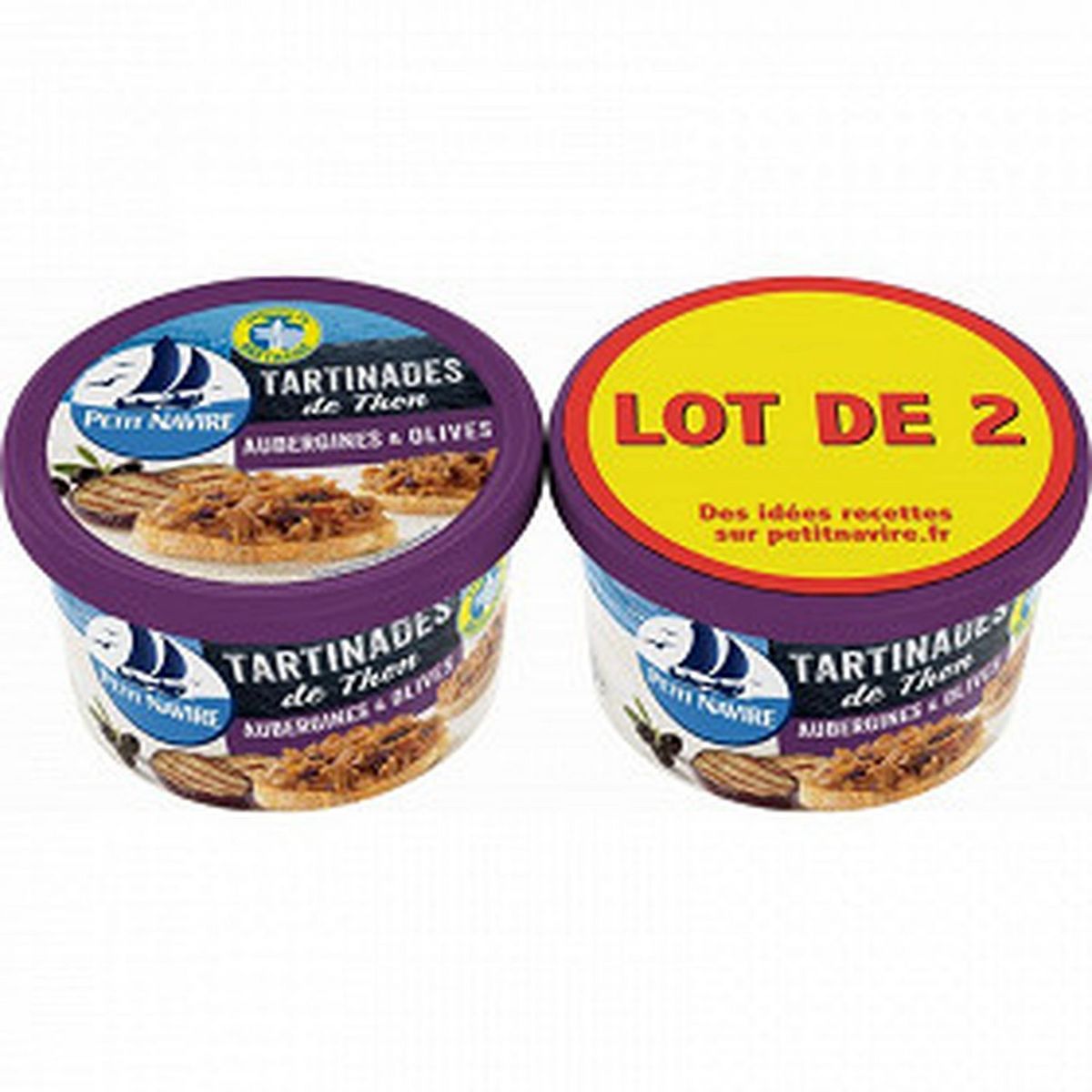 PETIT NAVIRE Tartinades de thon aubergines et oilves 2x125g