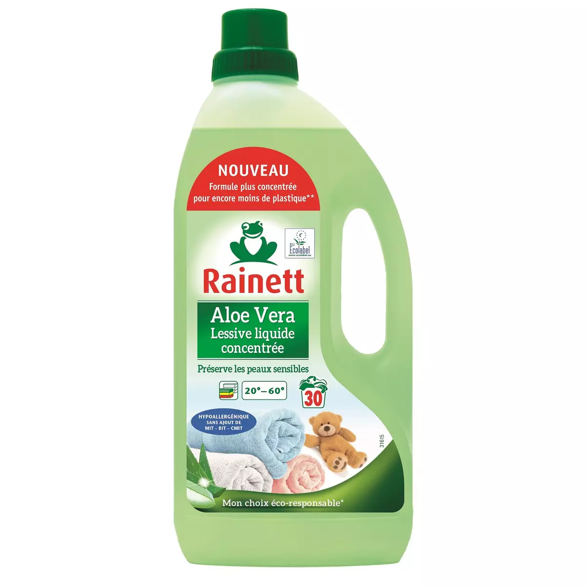 RAINETT Lessive liquide concentrée à l'Aloe Vera 30 lavages 1,5l