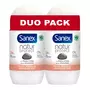 SANEX Natur Protect déodorant bille 24h peaux sensibles à la pierre d'alun 2x50 ml