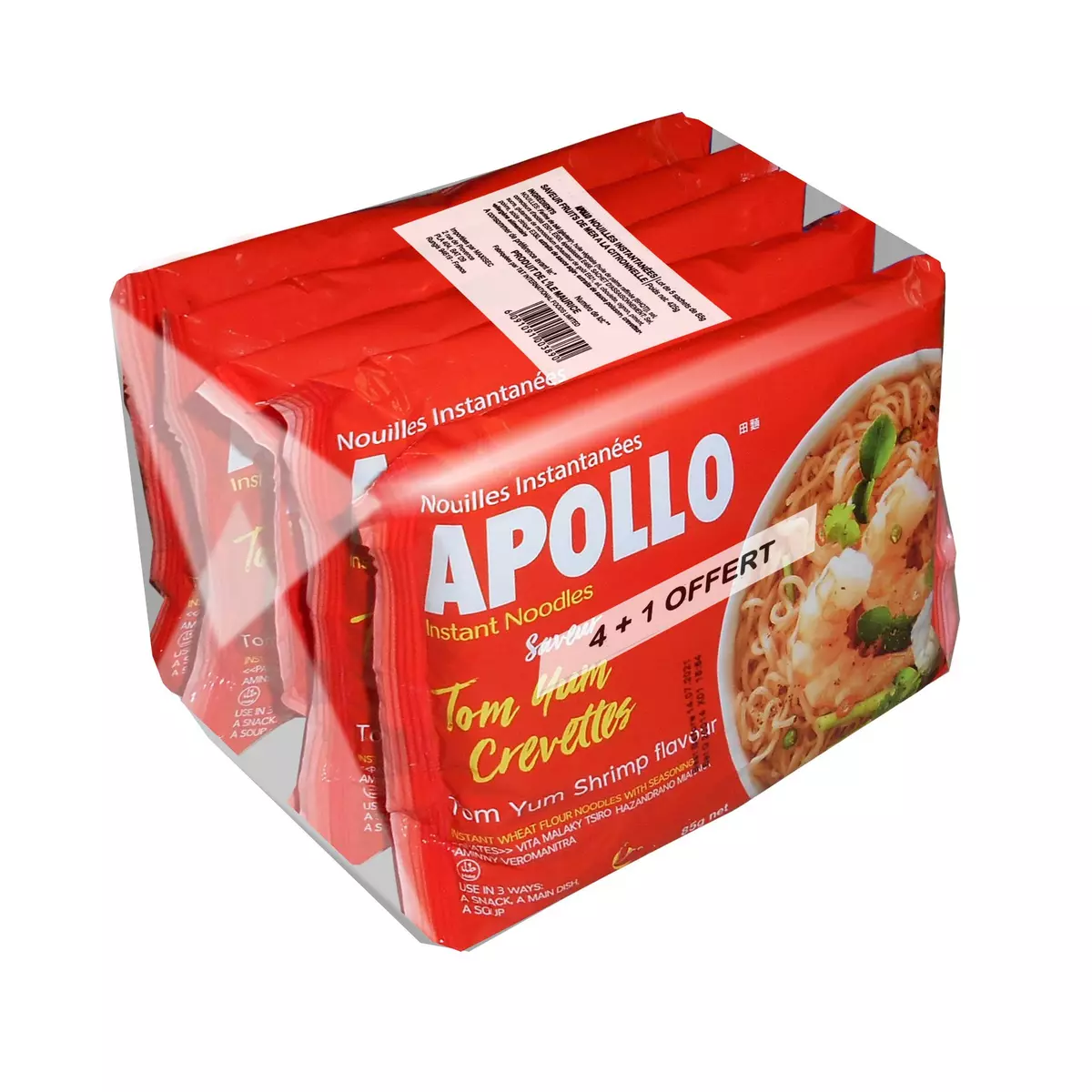 APOLLO Nouille asiatiques saveur crevettes 4+1 offert 425g