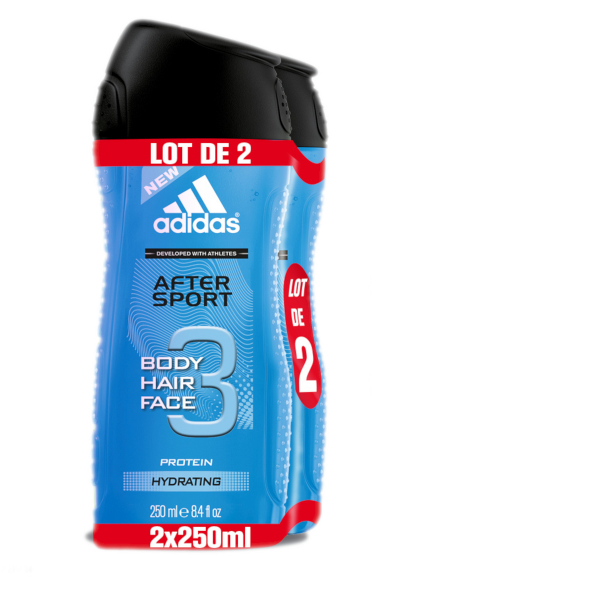 ADIDAS After Sport Gel douche homme 3en1 2x250ml