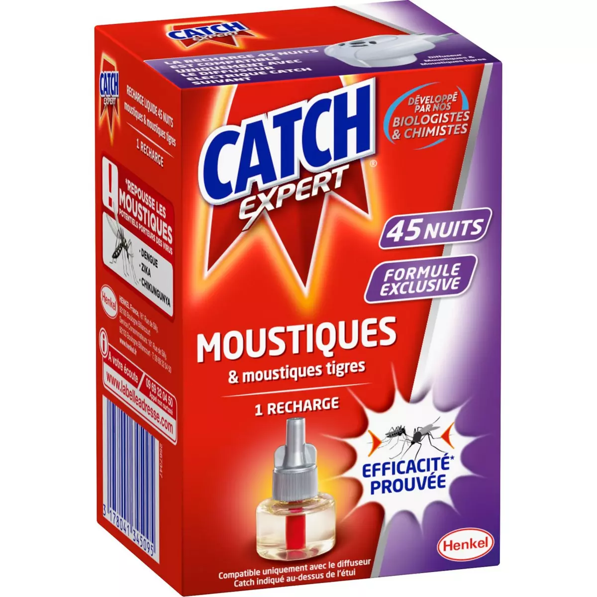 CATCH Recharge électrique pour moustiques 45 nuits 1 recharge