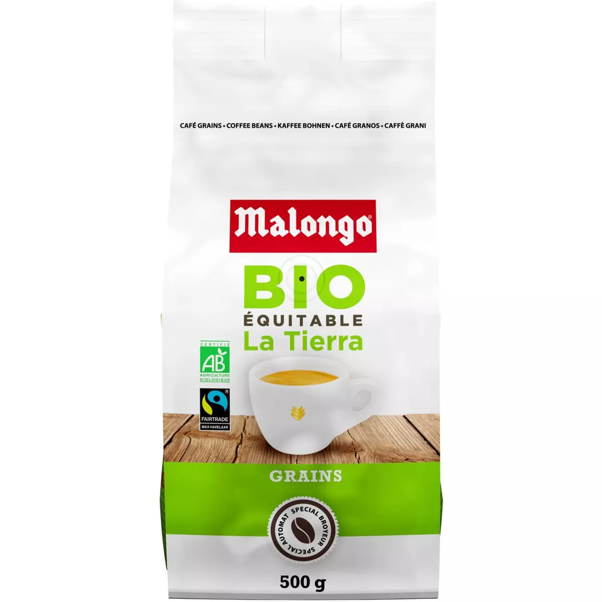 MALONGO Café en grains bio équitable 500g