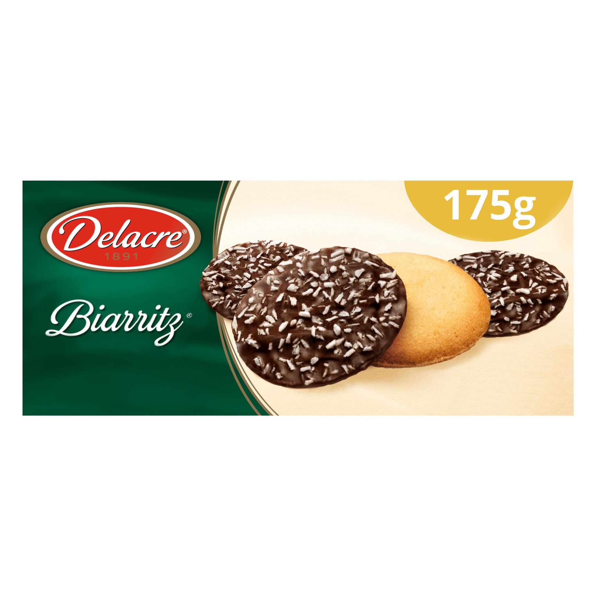 Voir la diapositive 2 : DELACRE Biscuits Biarritz au chocolat noir 175g