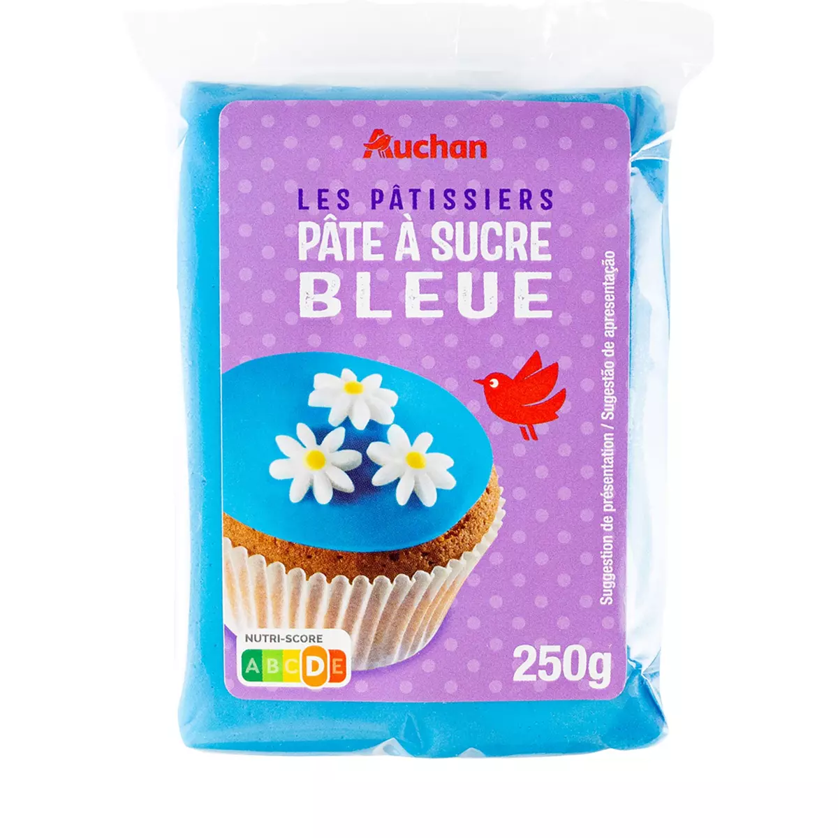 AUCHAN Pâte à sucre bleue 250g