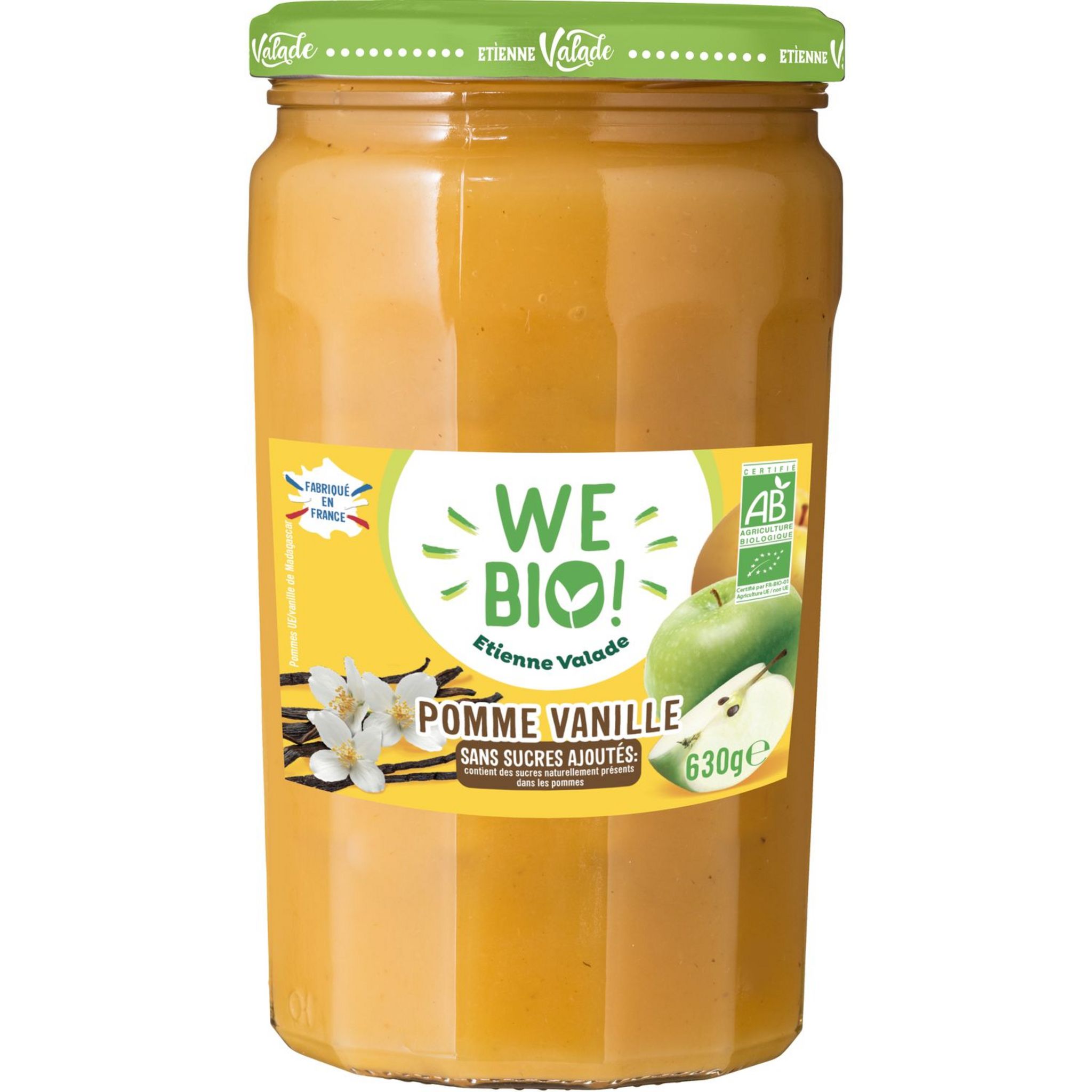 WE BIO Compote pomme vanille sans sucres ajoutés 630g