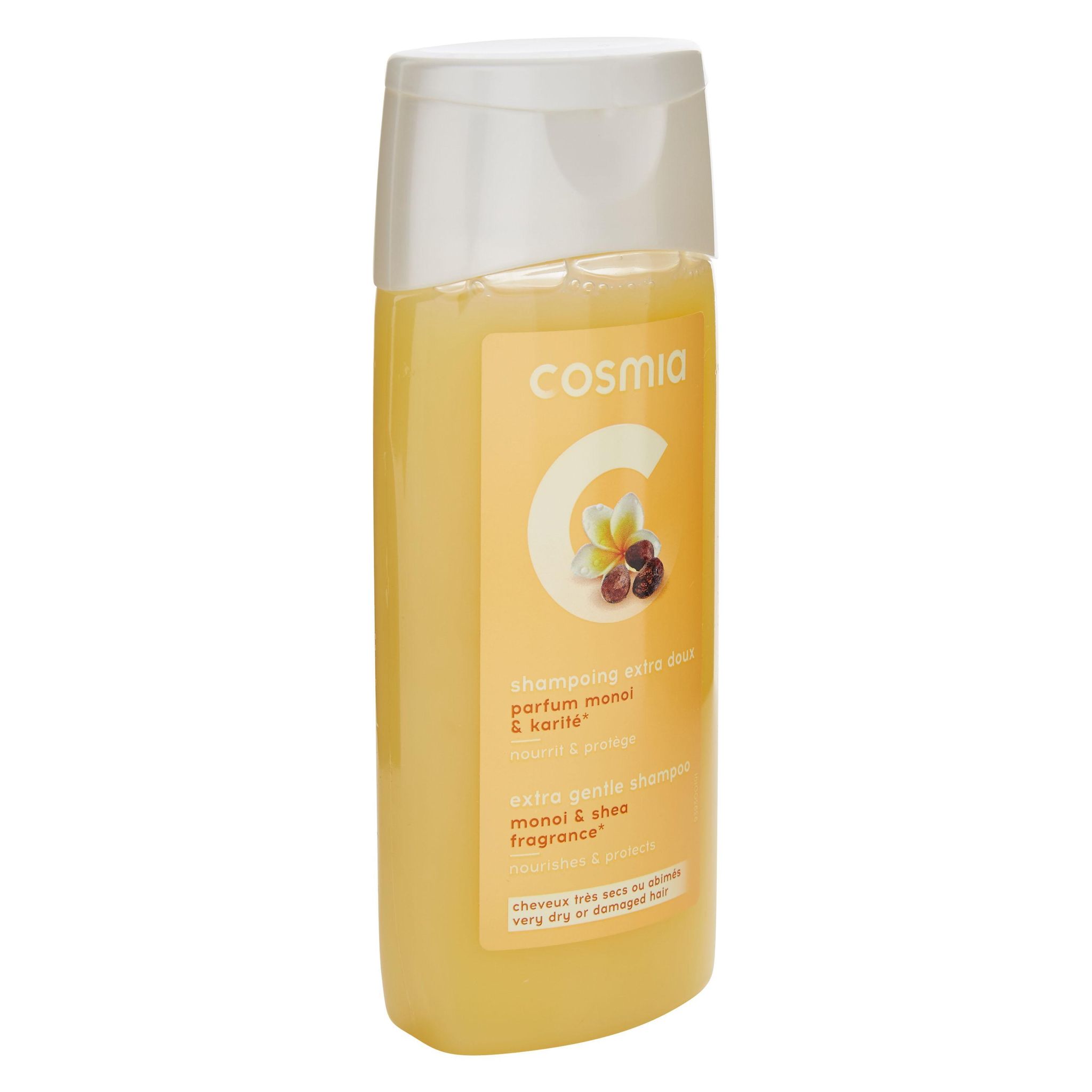 Voir la diapositive 2 : COSMIA Shampooing extra doux parfum monoï et karité 250ml