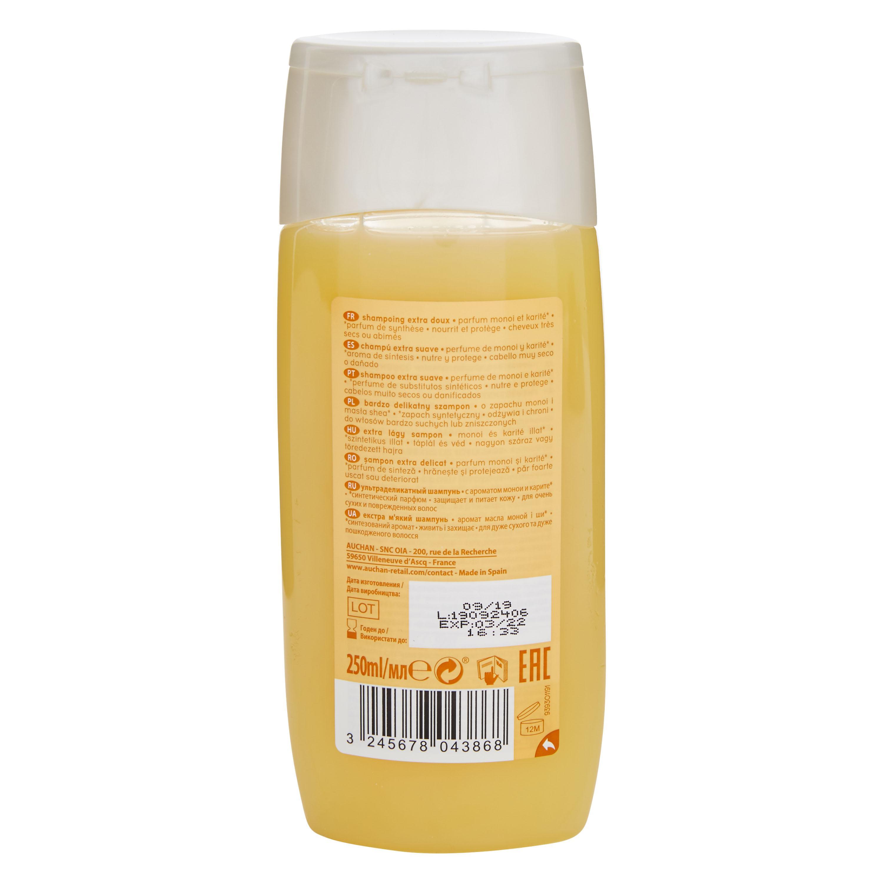 Voir la diapositive 3 : COSMIA Shampooing extra doux parfum monoï et karité 250ml